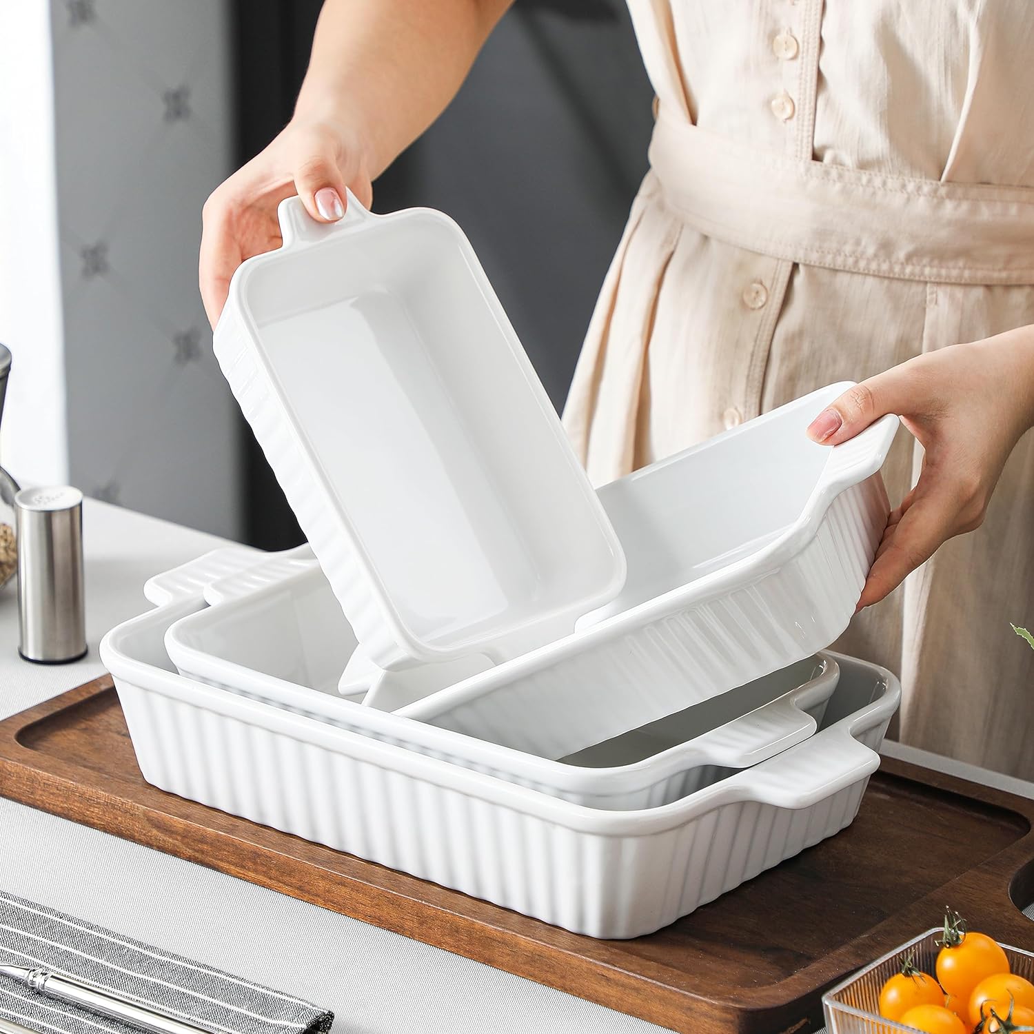 Thumbnail 6 de MALACASA Casserole Dishes Set of 4 3QT
