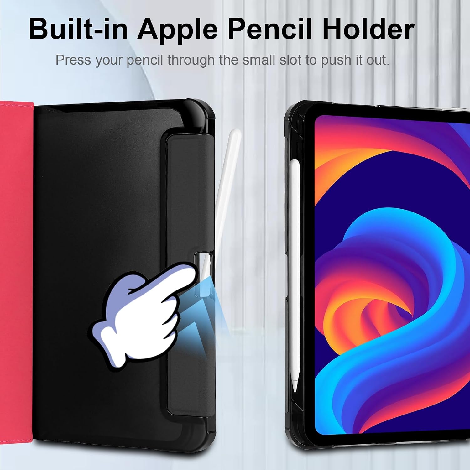 Detalle de HGWALP Protective Case for iPad (A16) 11th Gen 11-Inch (2025) & iPad 10th Gen 10.9-Inch (2022) – Hotpink