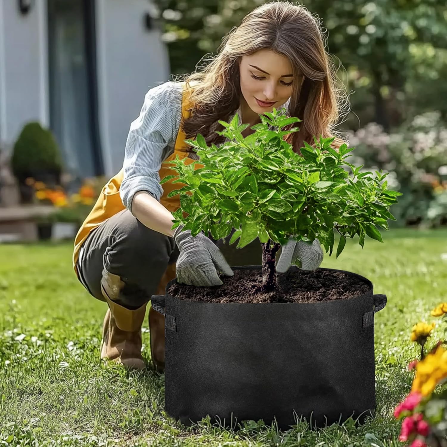 Thumbnail 6 de T4U 15 Gallon Plant Grow Bags with Handles (Pack of 5) – Thick Non-Woven Smart Fabric Pots