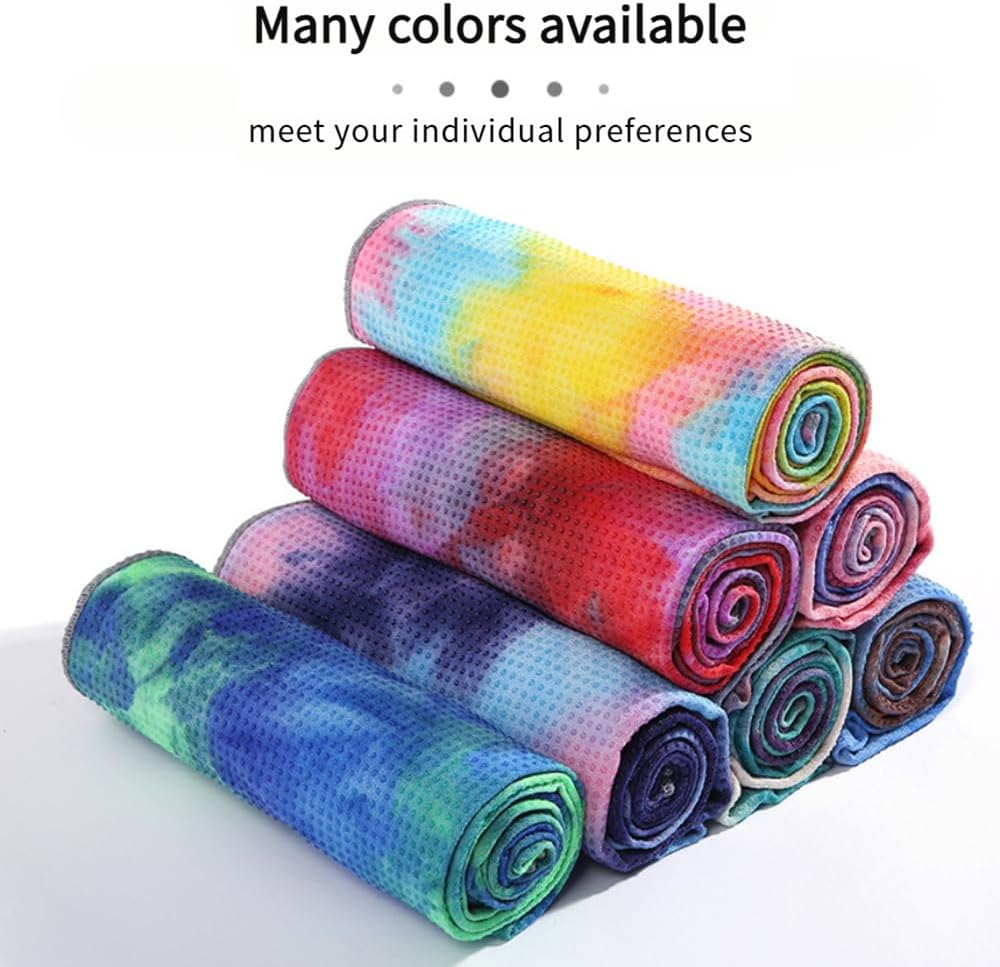 Detalle de JUST DO JDYT-1 Hot Yoga Towel, Microfibre, Grip Dots, Yellow, 72 x 24.8 in