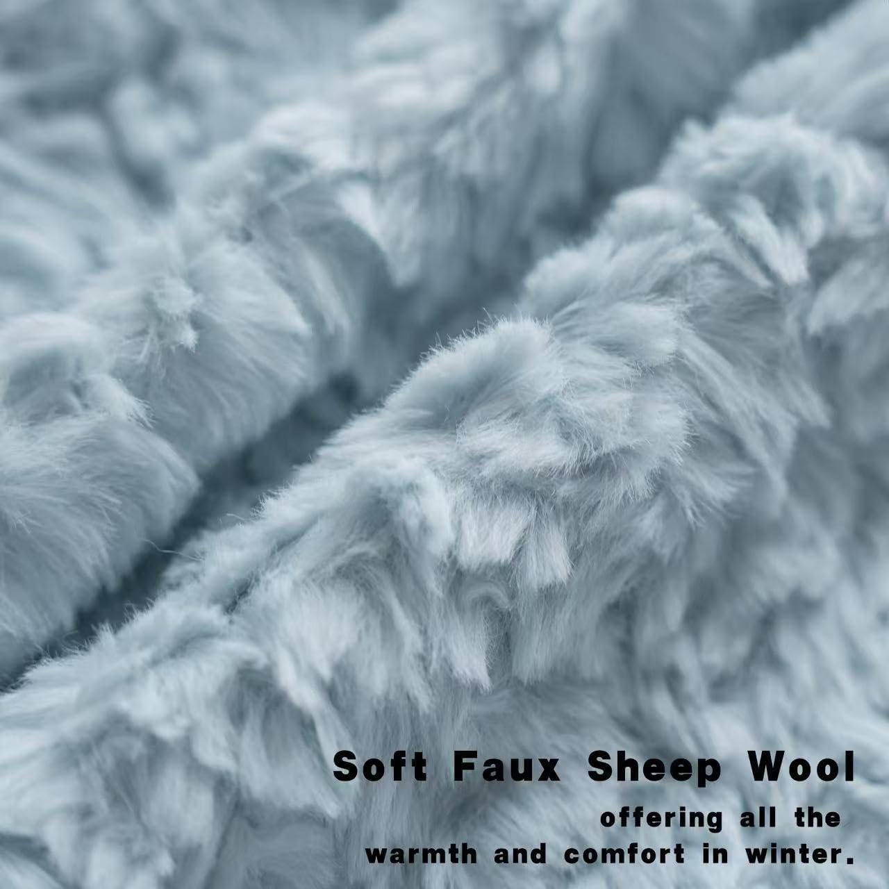 Thumbnail 1 de Neelvin 2er-Set Kissenbezüge aus Kunstfell, blau (60 x 60 cm)