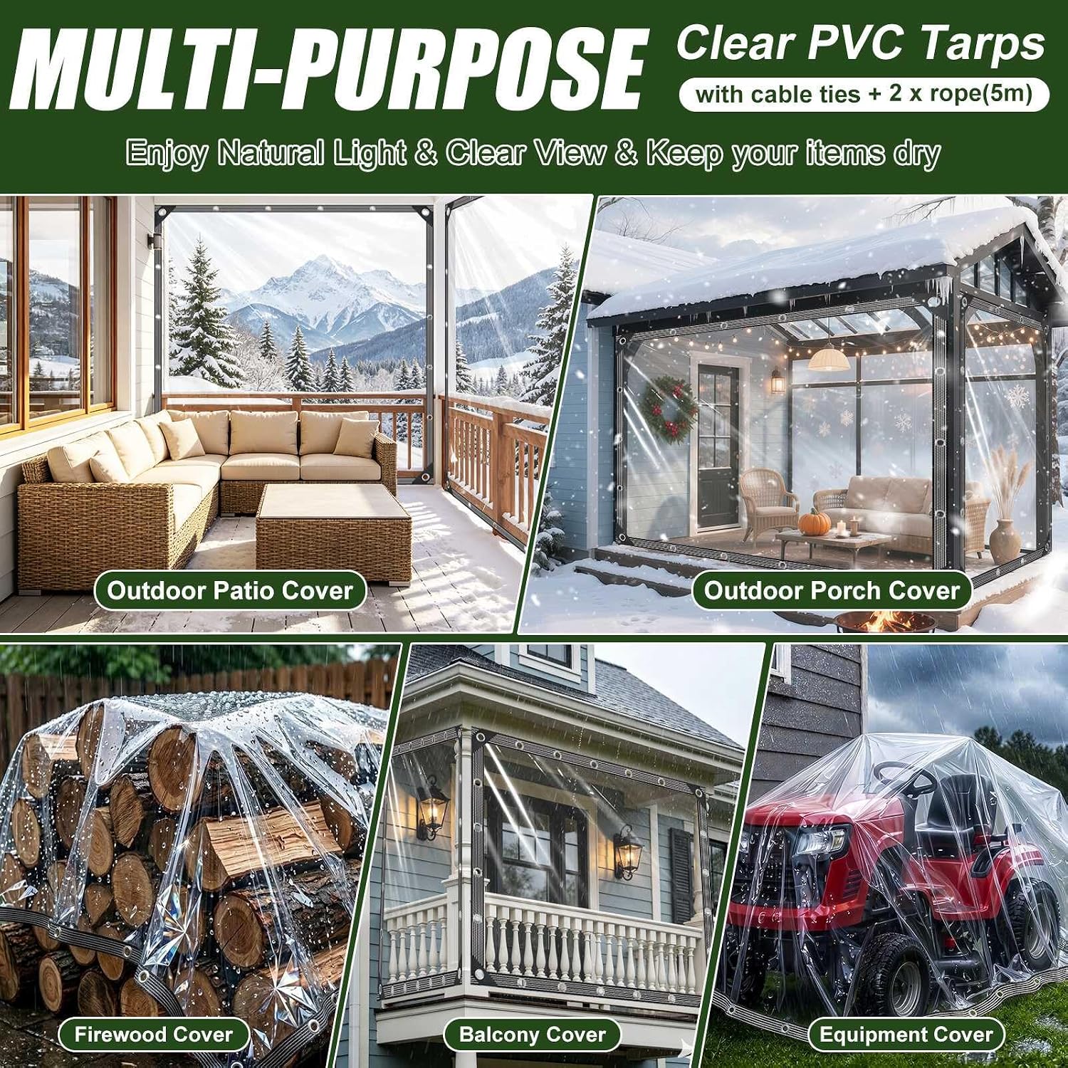 Detalle 2 de Clear Vinyl Tarp, 14 Mil