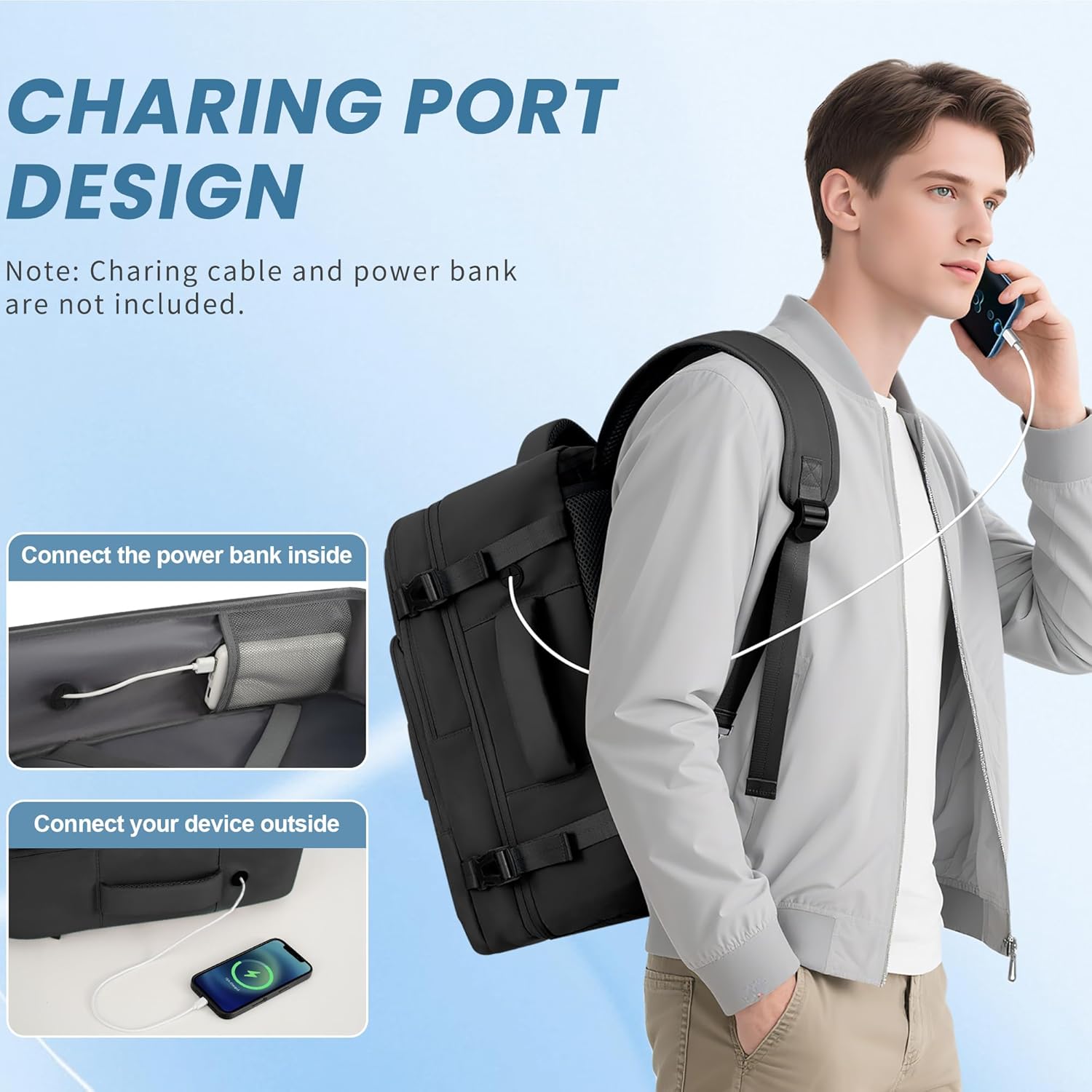 Thumbnail 3 de Sinaliy Travel Backpack (Airline-Approved Personal Item) with 16-inch Laptop Pocket