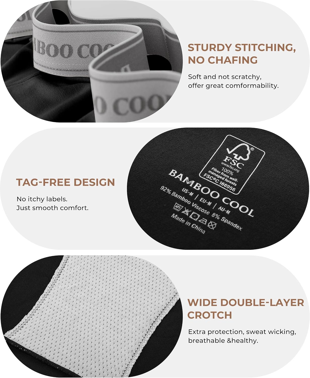 Thumbnail 4 de BAMBOO COOL Womens Boxer Briefs 5-Pack 🩲