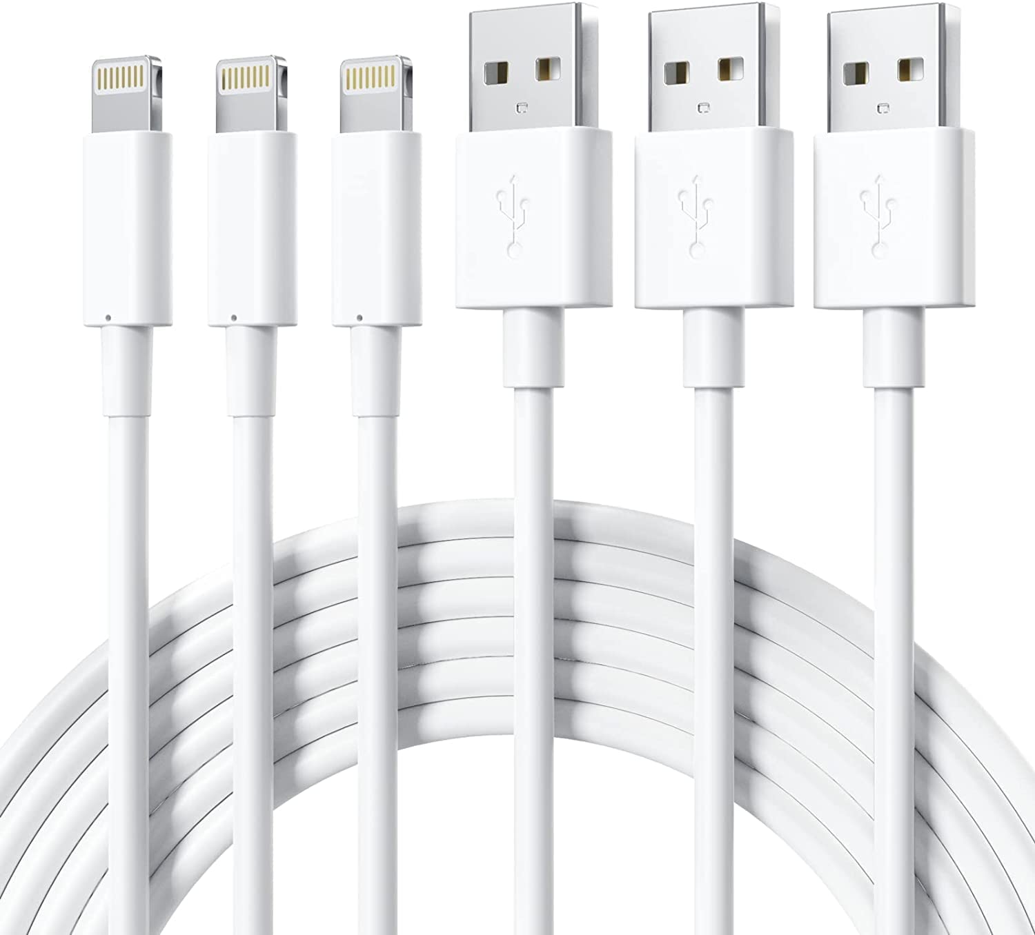 Detalle de GlobaLink kabel Lightning MFi, 3 sztuki po 1 m, biały do iPhone’a i iPada