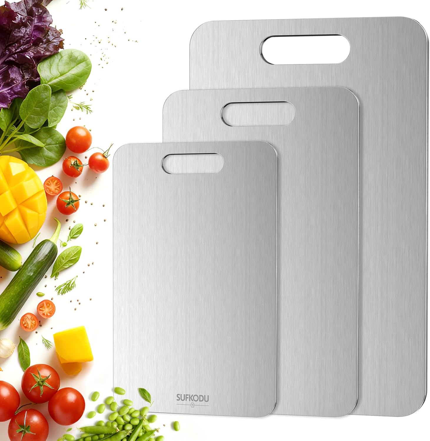 Detalle de Titanium Cutting Board 3-Piece Set