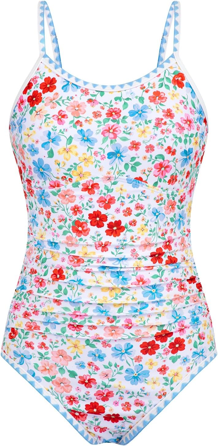Thumbnail 2 de XiaoMoSha Girls One Piece Swimming Costume with Adjustable Straps – Colour Contrast Trim