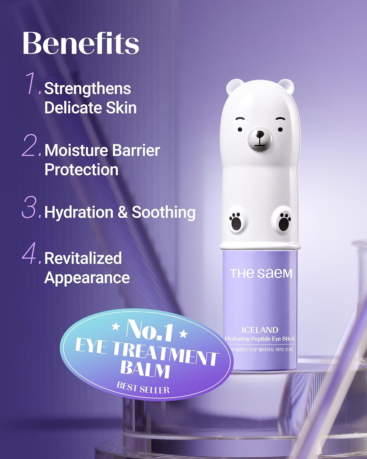 Thumbnail 2 de THE SAEM Stick Yeux Peptide Hydratant Islande — Baume Regard Élastifiant, Rafraîchissant et Hydratant 11 g