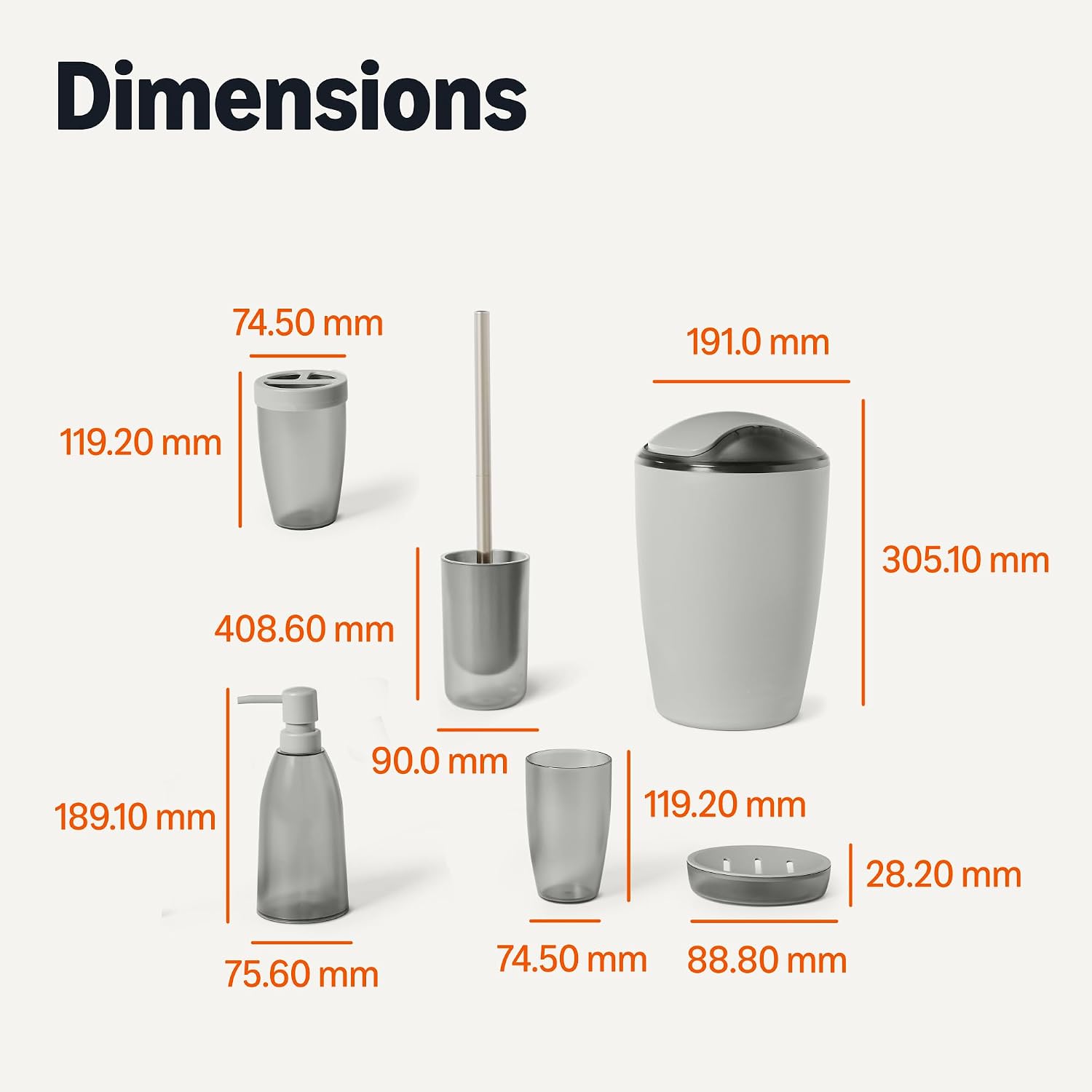 Thumbnail 4 de Amazon Basics Bathroom Accessory Set 7-piece