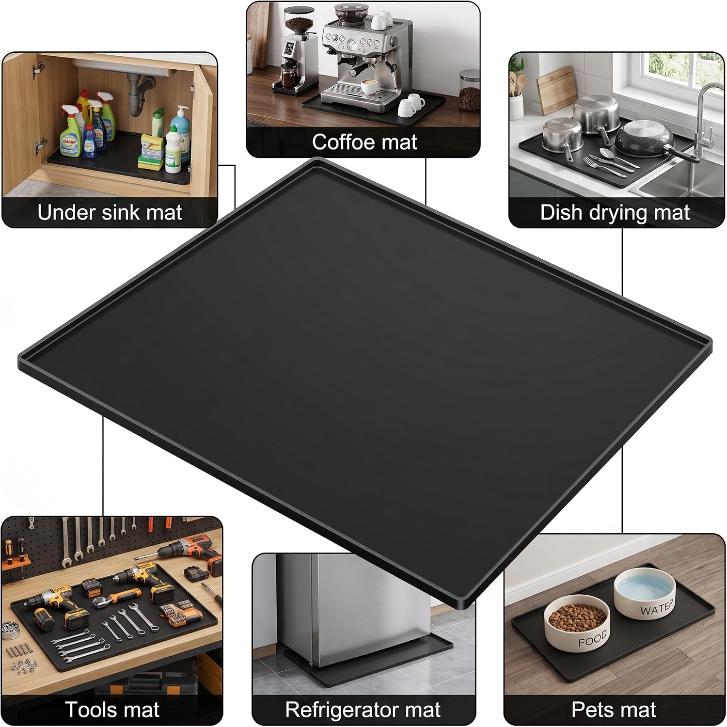 Detalle 2 de GIXSEGIE UHD-5V23X Silicone Washer and Dryer Top Protector Mat, 23.6 x 19.7 in