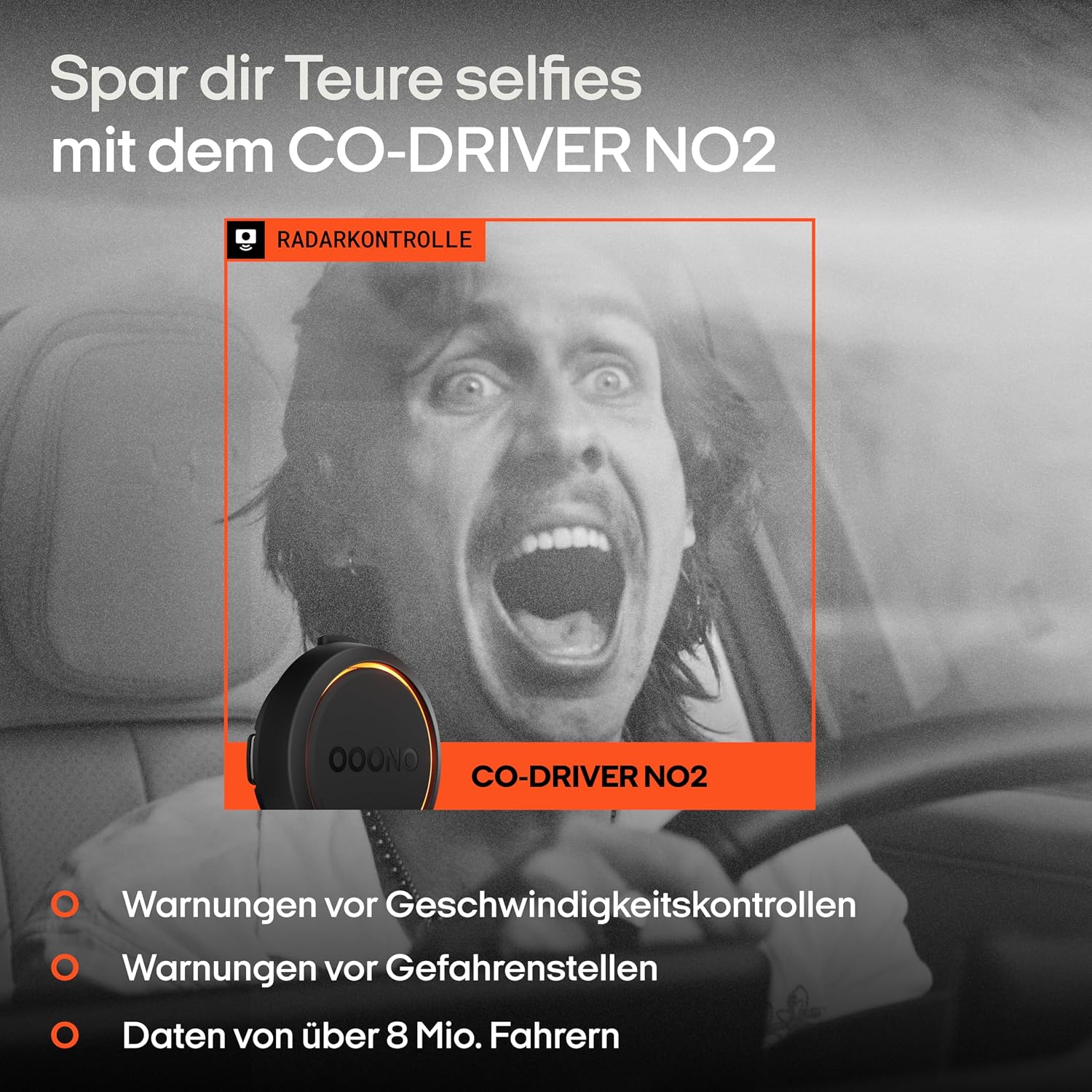 Detalle de OOONO Co-Driver NO2 Schwarz – Optimierter Co-Driver fürs Auto