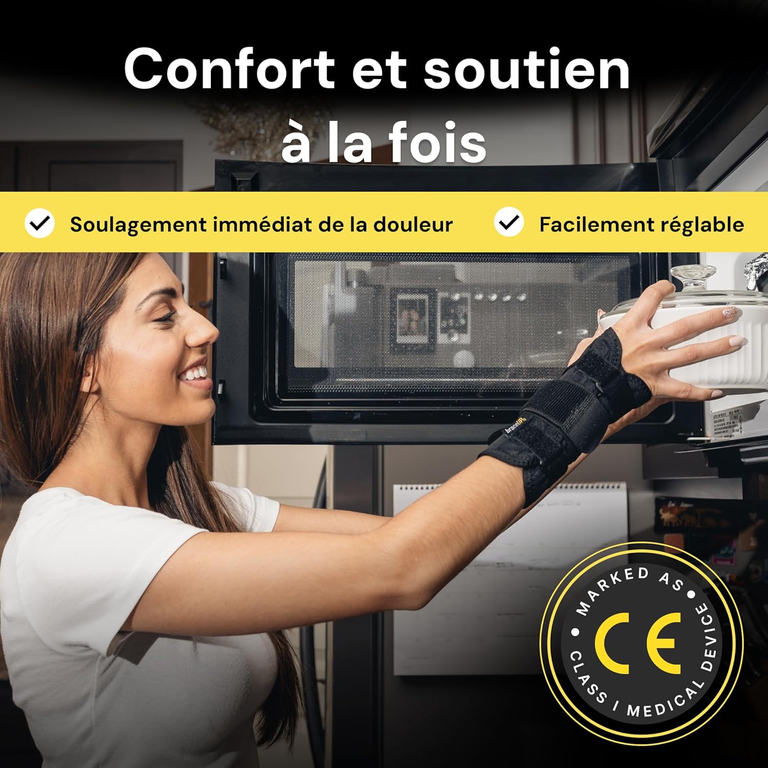 Thumbnail 2 de BraceUP attelle de poignet pour main droite et gauche – canal carpien, tendinite, orthèse (S/M, gaucher)