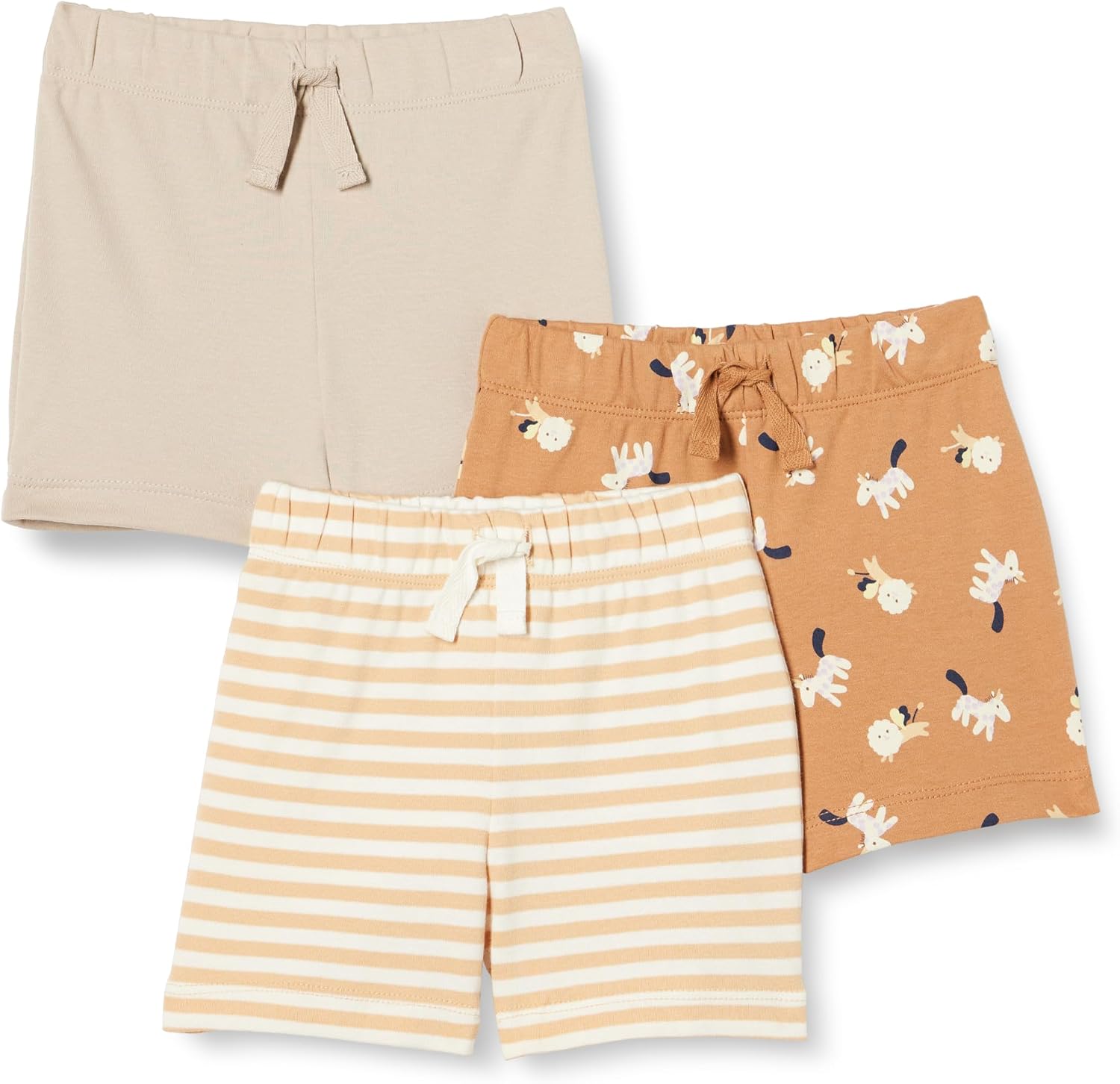 Amazon Essentials Unisex Toddlers and Babies' Cotton Pull-On Shorts, Multipacks