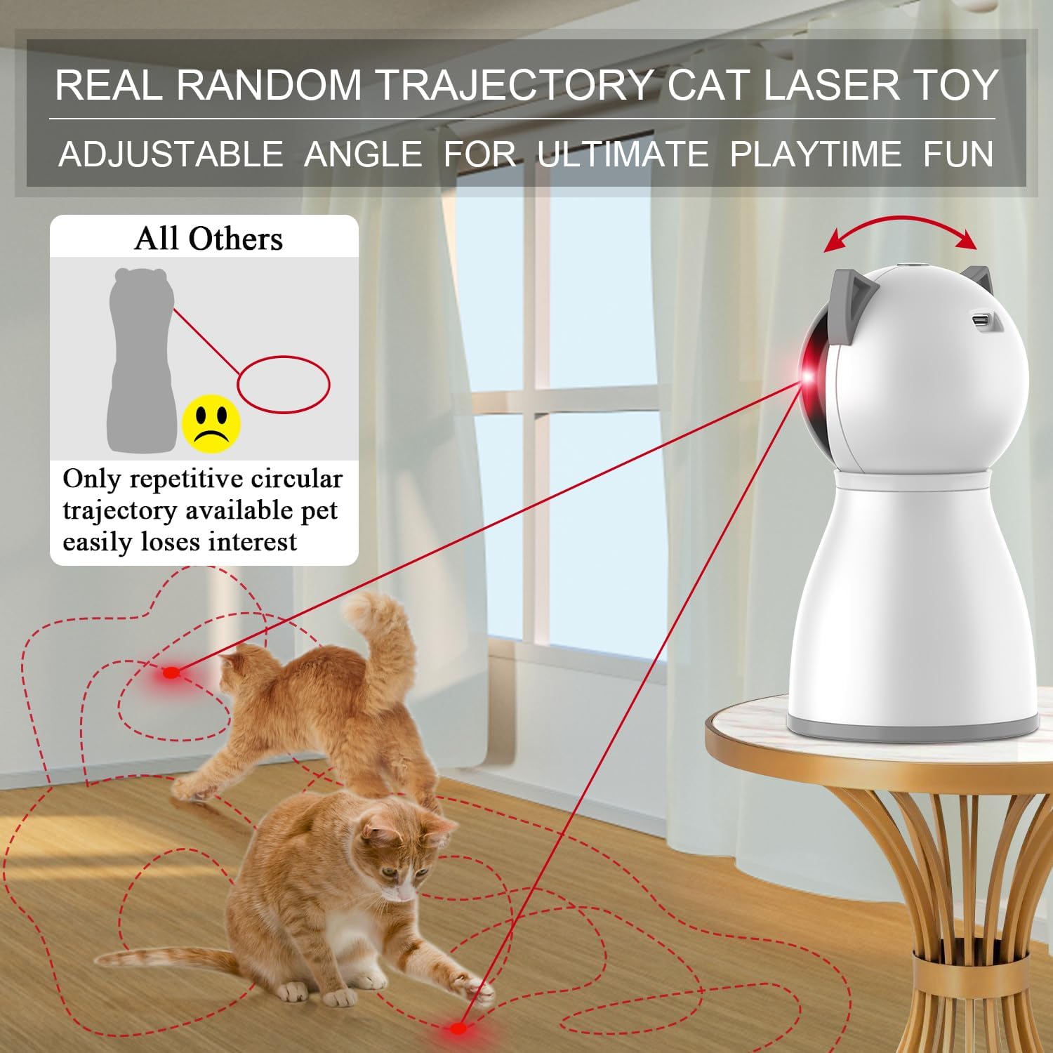 Detalle 2 de YVE LIFE M05 Automatic Cat Laser Toy, Motion-Activated Random Paths, 3 Speeds