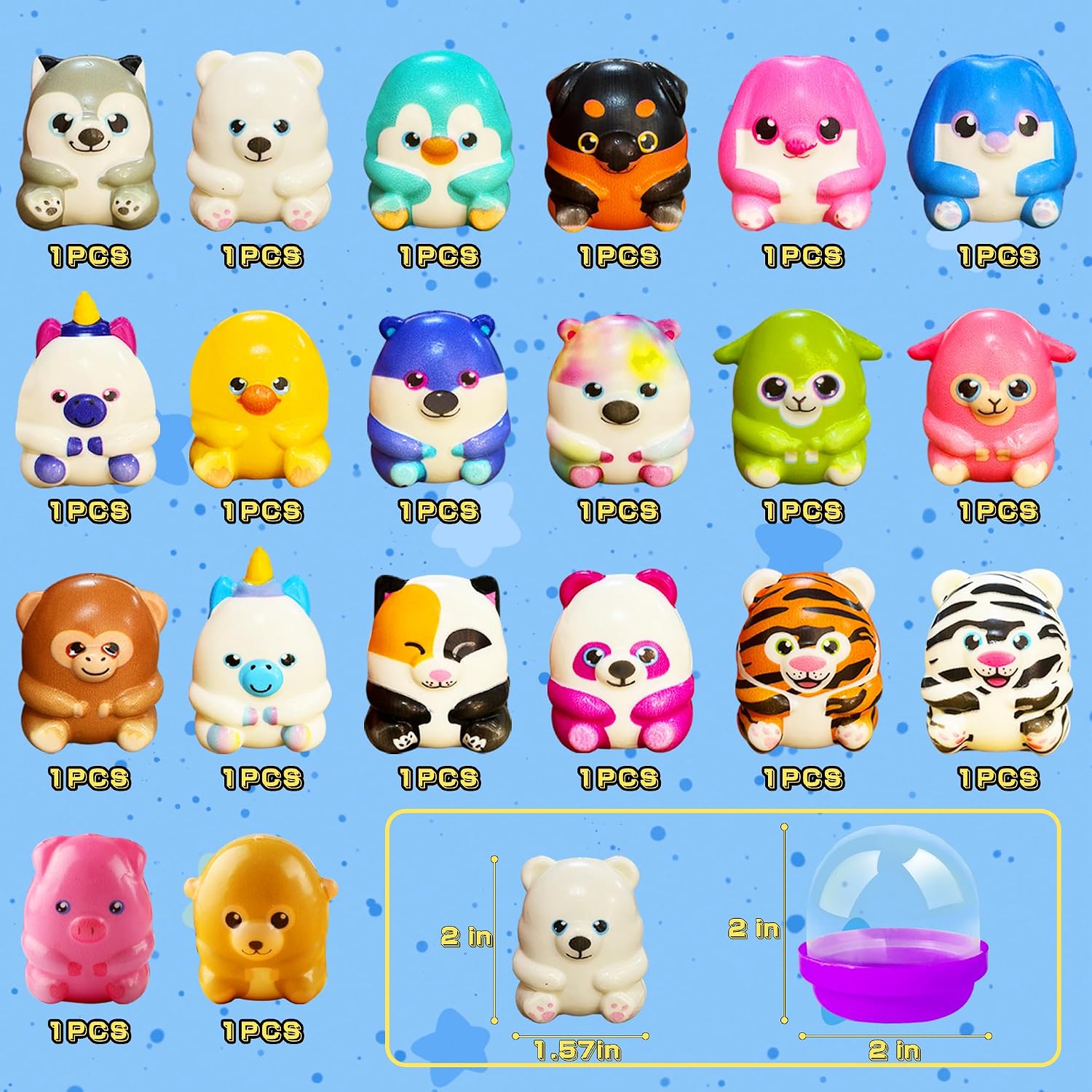 Thumbnail 6 de KissFree 20 Pack Animal Squishy Toys in Ready-to-Give Capsules