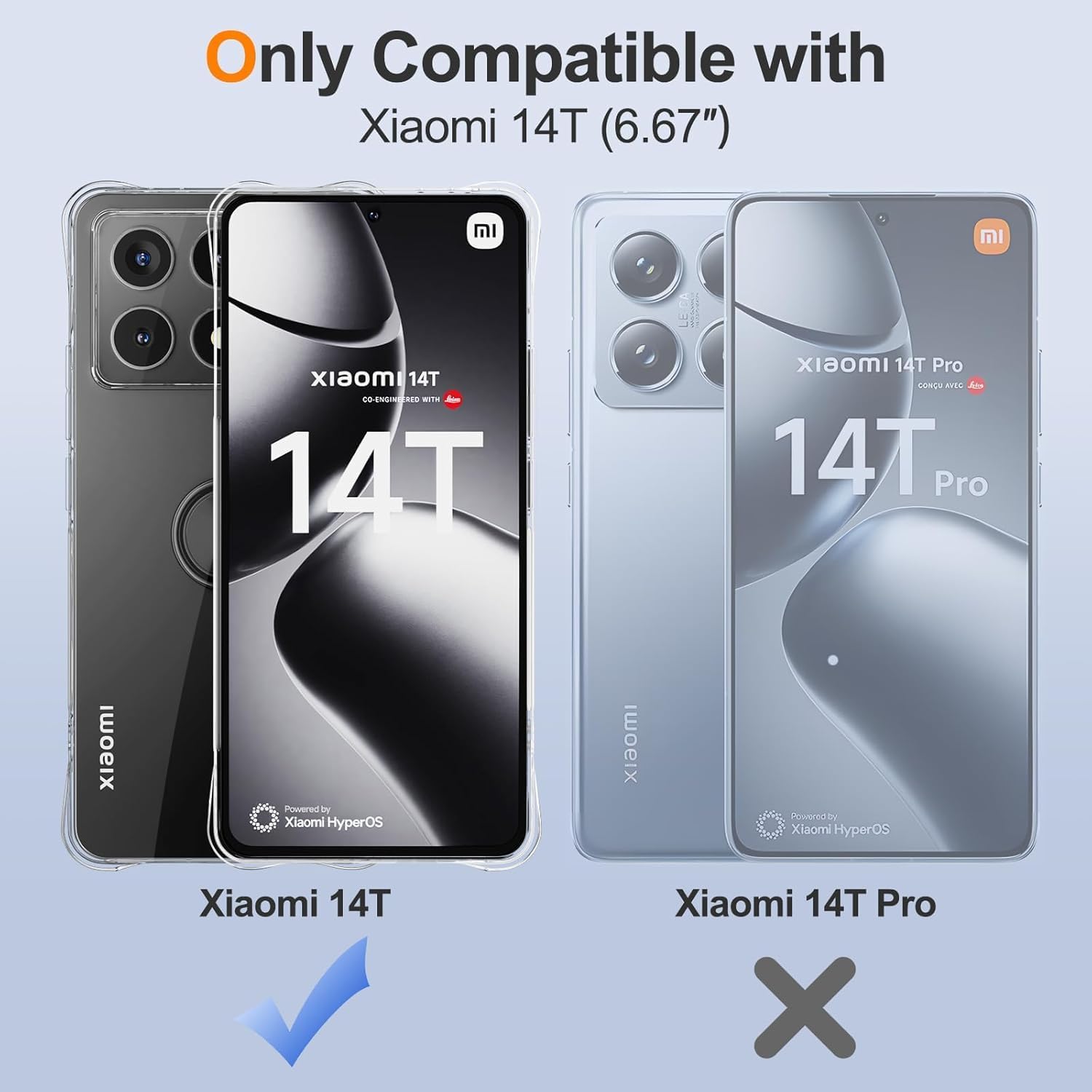 Thumbnail 2 de XTCASE Coque magnétique pour Xiaomi 14T — Étui translucide en PC dur et TPU antichoc