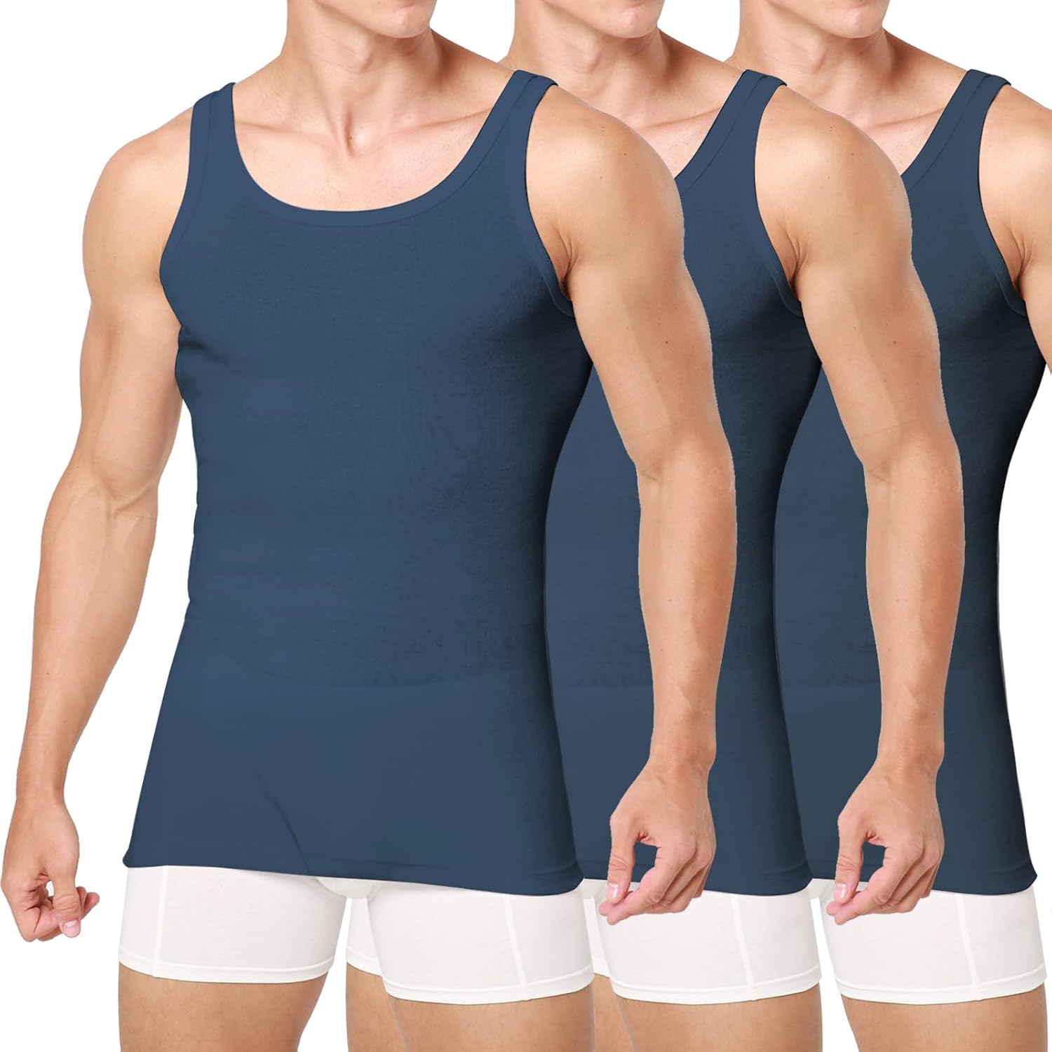 Detalle de Unterhemd Herren 3er Pack Baumwolle