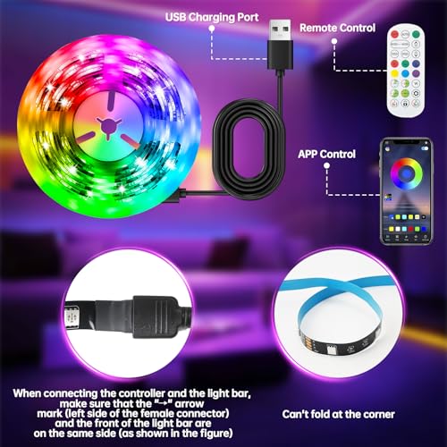 Detalle de Ylatoial Striscia LED TV Retroilluminazione Intelligente 3M, 16M Colori — 32"-45