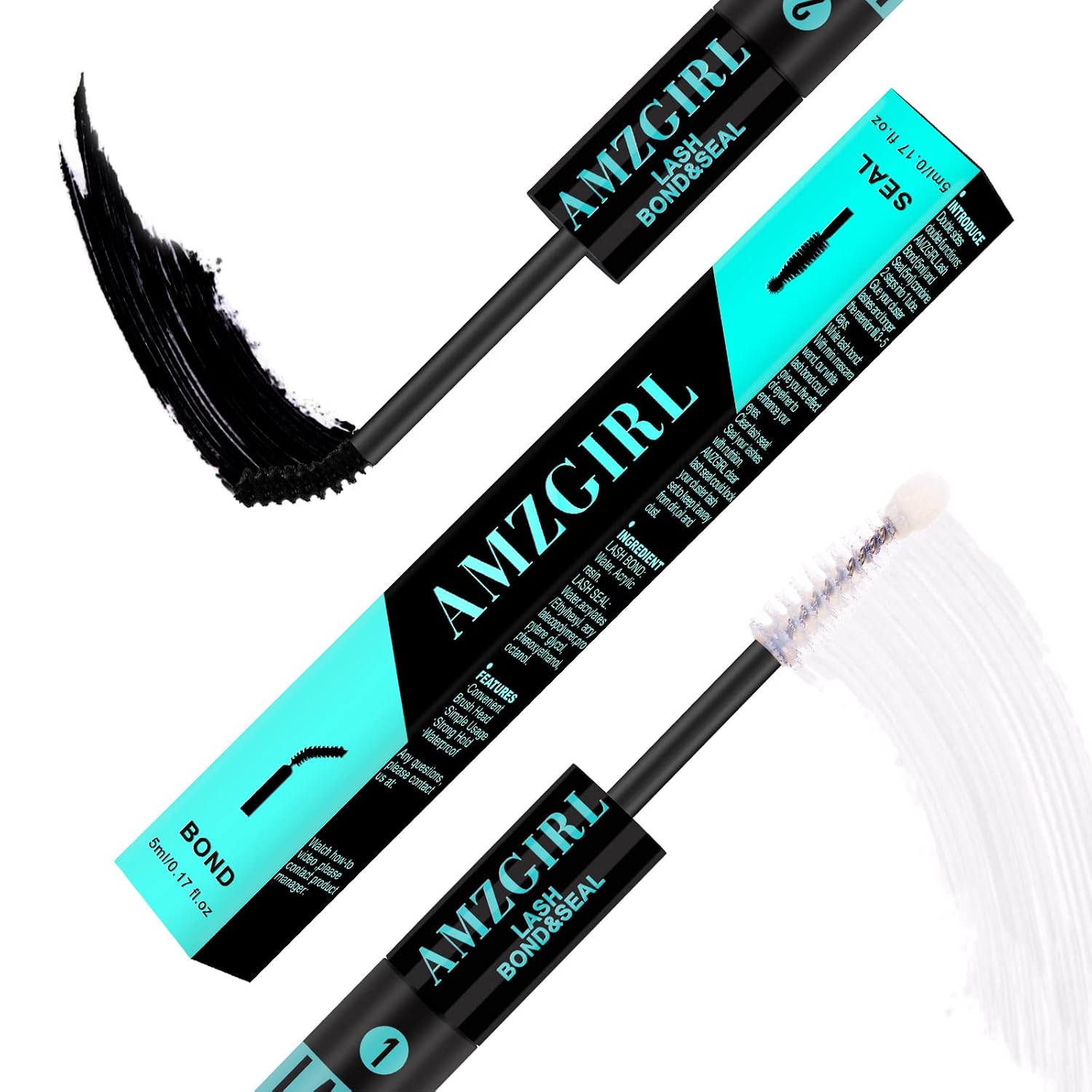 Detalle de AMZGIRL LASH 0763114057505 Black Bond & Seal Lash Glue, 10 ml