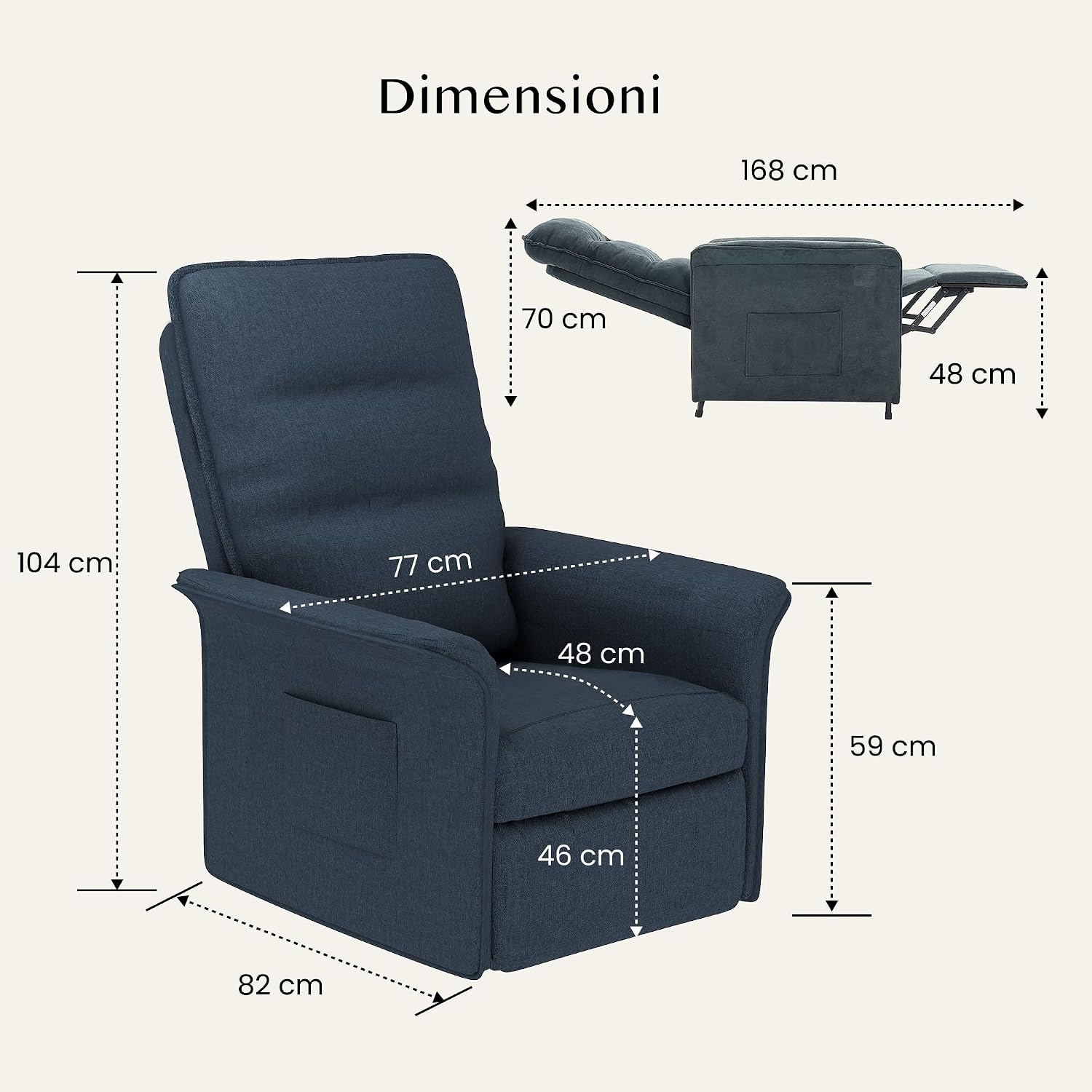 Detalle 1 de FLEXISPOT Poltrona Relax Elettrica Push Back 105-155°