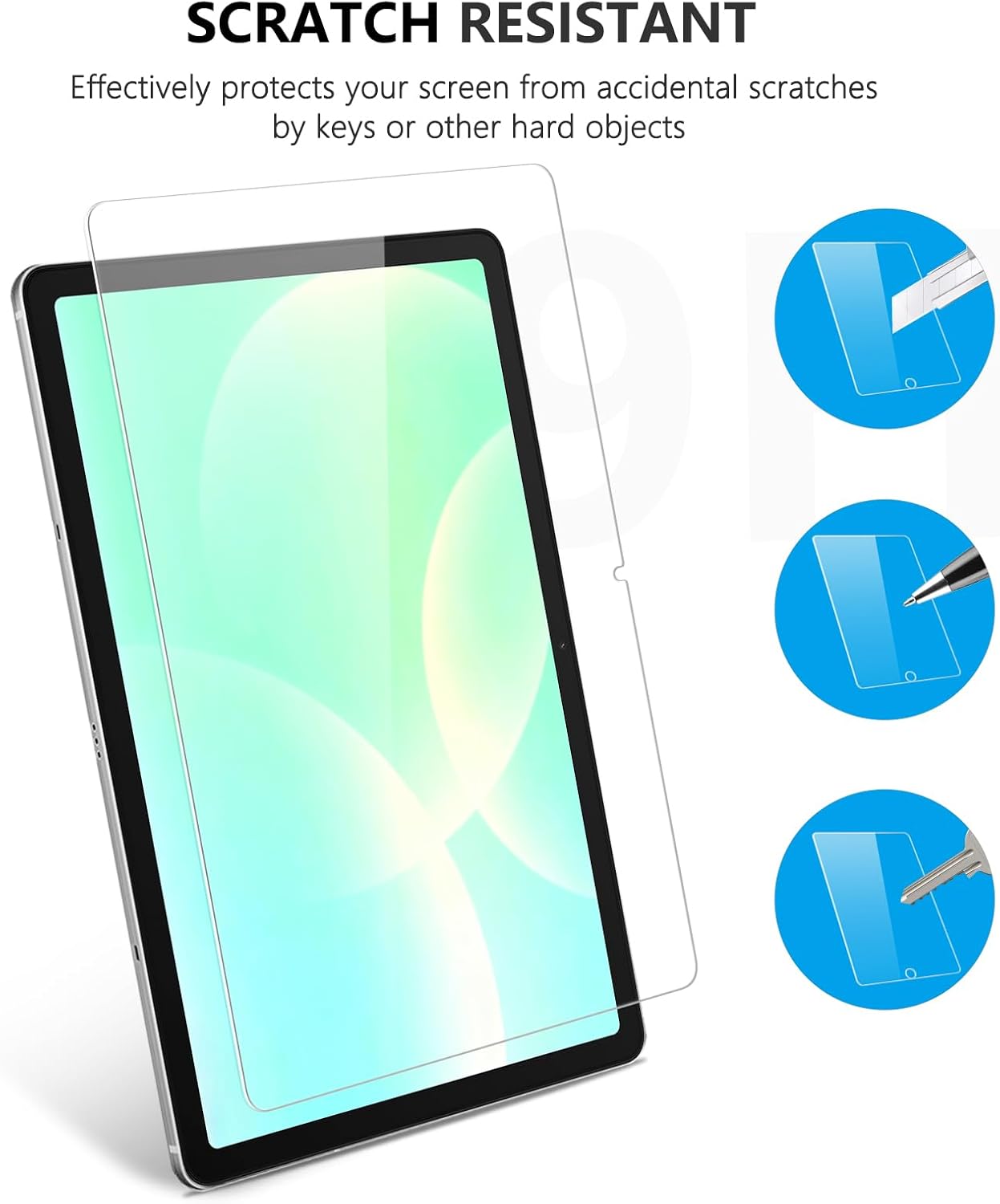 Detalle de SPARIN 3 Stück Panzer Schutz Glas für Samsung Galaxy Tab A11 Plus / A9 Plus 11 Zoll (2025/2023) – 9H Härte, anti‑Bläschen, HD‑Klar