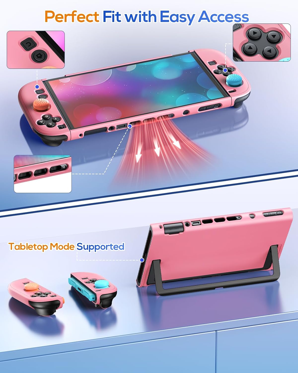 Detalle de FYOUNG Dockable Schutzhülle für Nintendo Switch 2 – abnehmbares Hartschalen-Set mit Joy-Con-Schutz