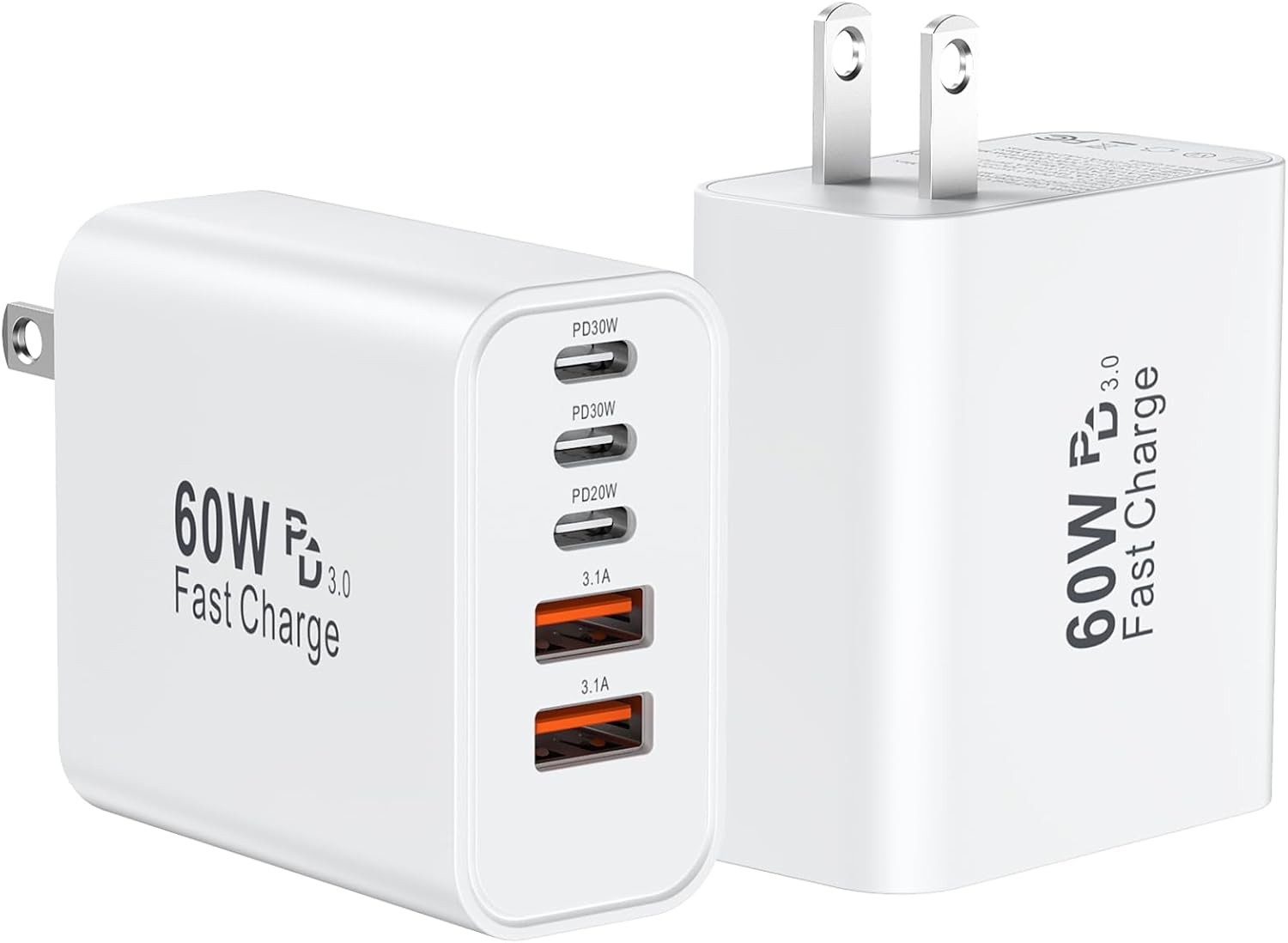 Detalle de 60W USB C Fast Charger 2-Pack