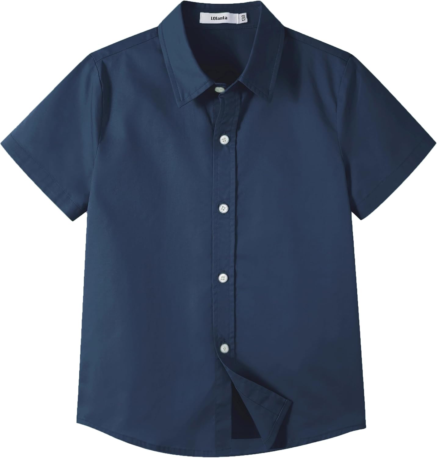 Detalle 2 de LOLANTA Boys’ Short-Sleeve Dress Shirt, Cotton Button-Down, Ages 2–13