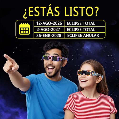 Thumbnail 5 de Galaxium Gafas Eclipse Solar Niños 2026 | Pack 12 Diseños Animales Certificadas ISO 12312-2