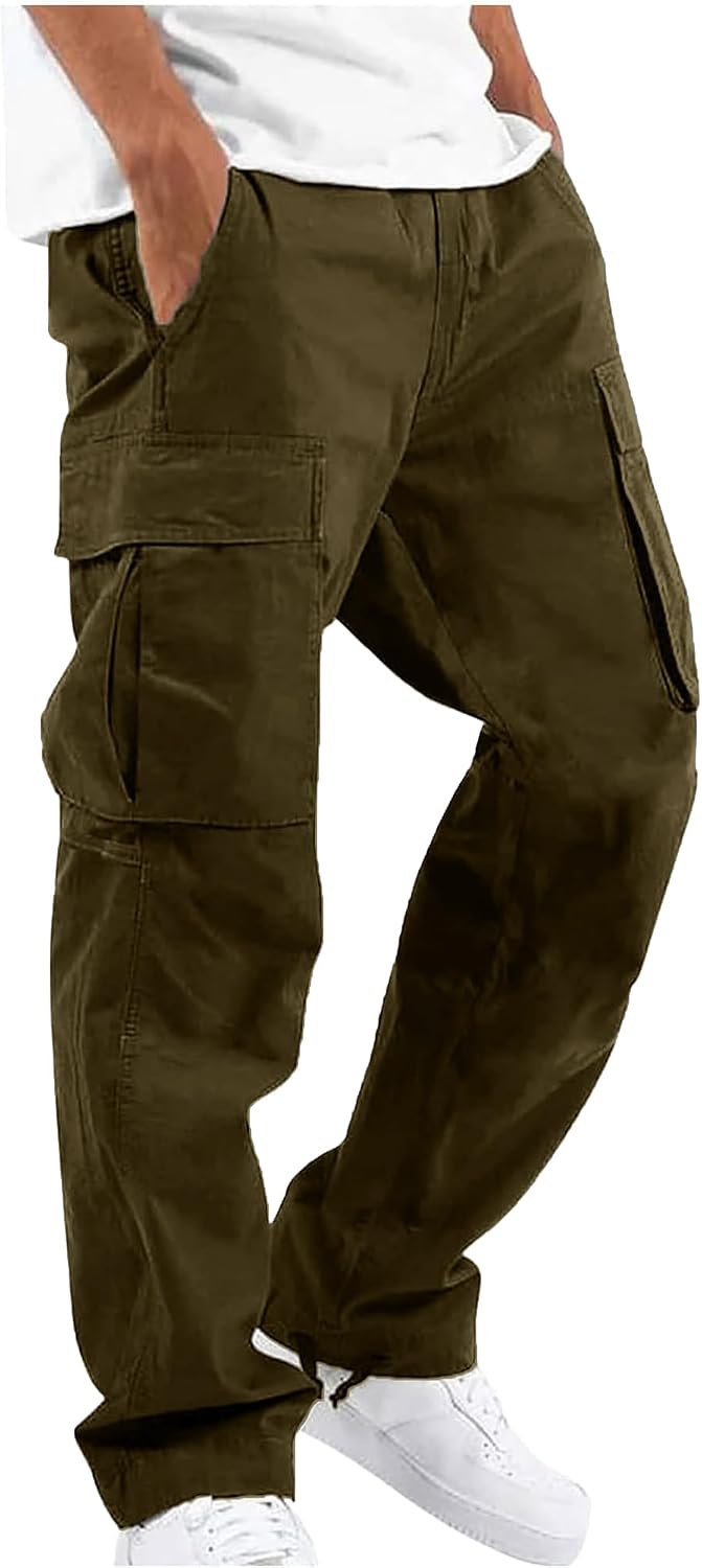 Detalle de YAOHUOLE Men's Cargo Pants cotton stretch trousers