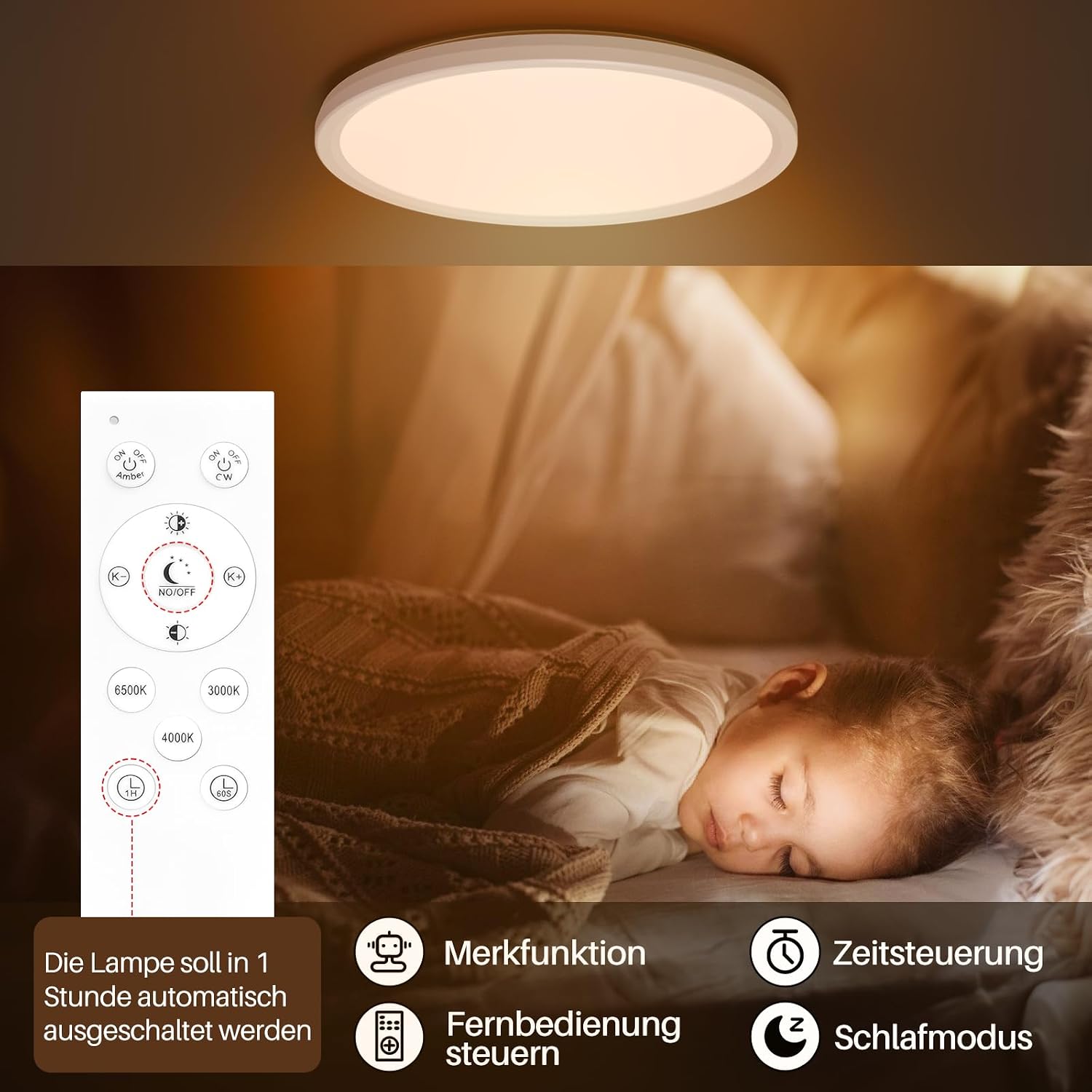 Thumbnail 3 de AmazeFan LED Deckenleuchte Dimmbar 24W 2400LM Weiß