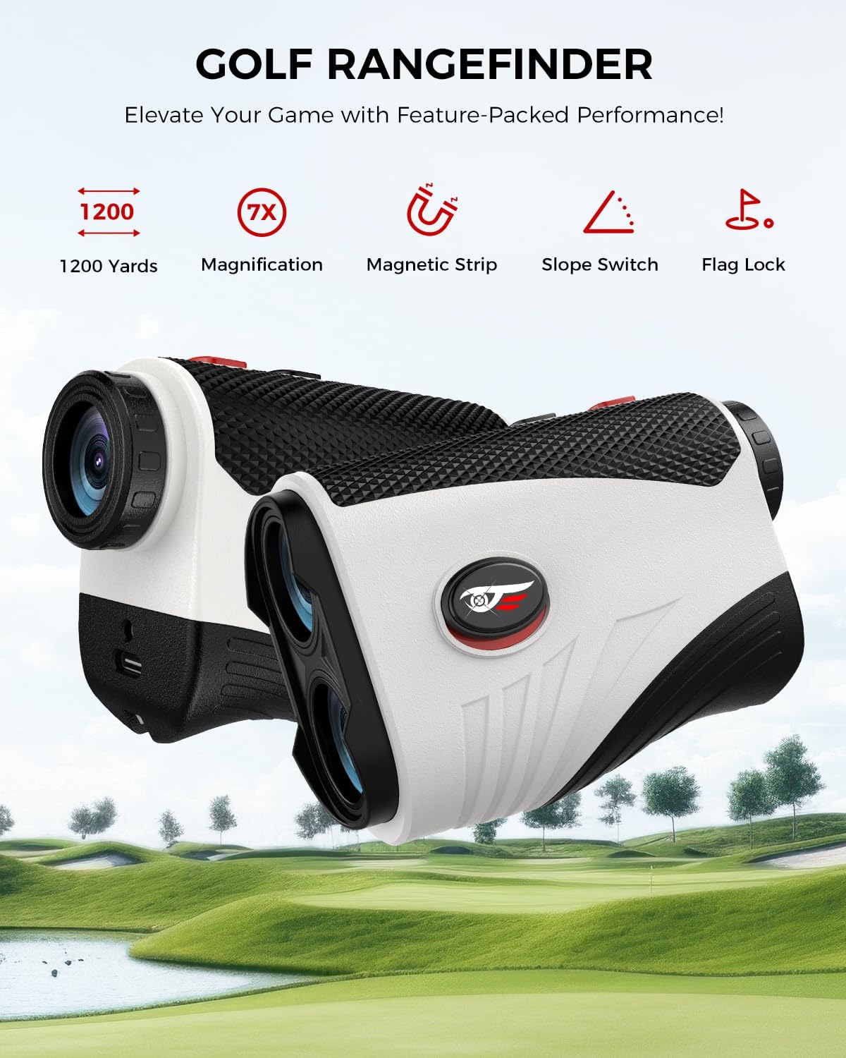 Thumbnail 1 de VyKure Golf Rangefinder with Slope (7X, up to 1200 Yards) – Flag Pole Locking Vibration