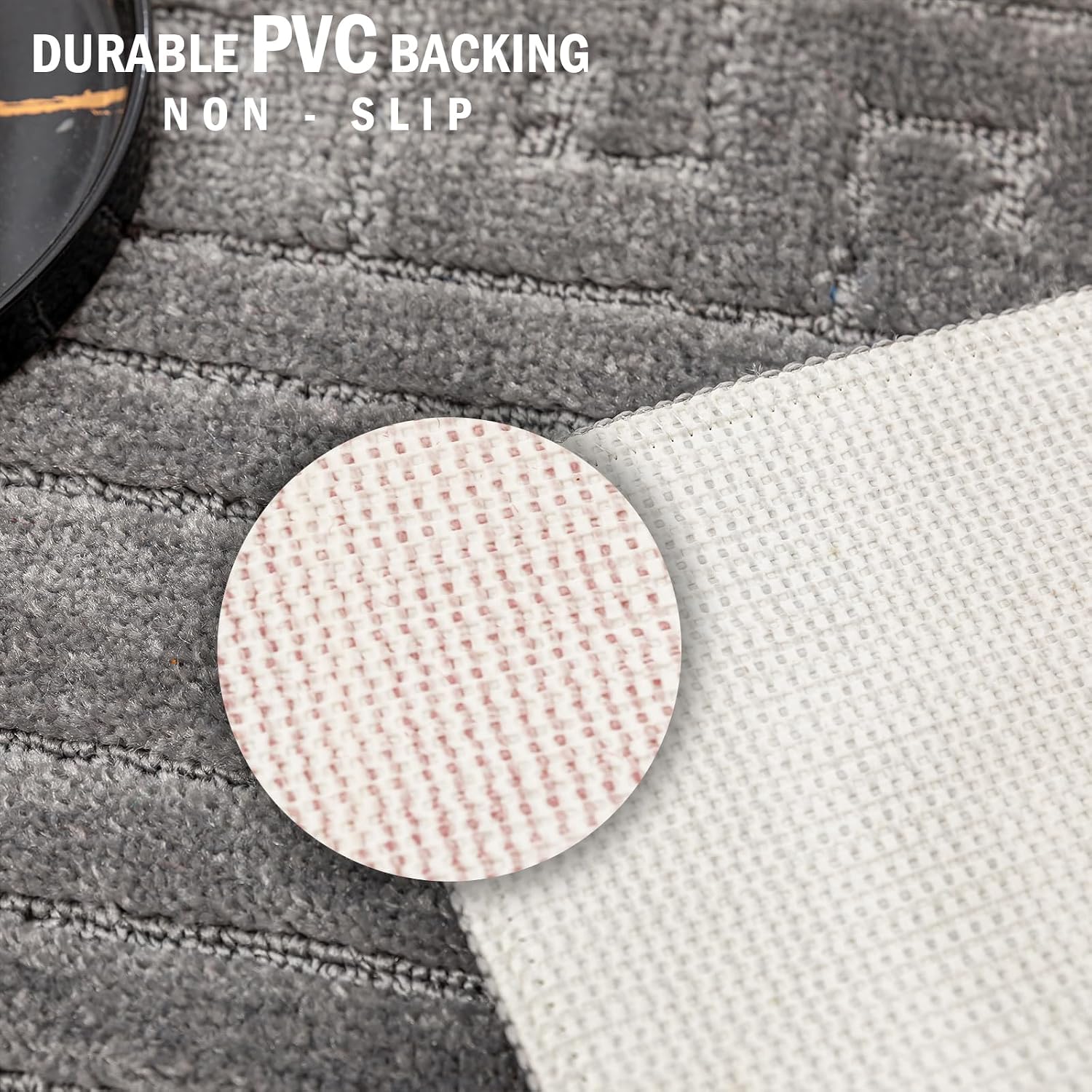 Detalle de EDS Luxury 2 Piece Greek Bath Mat Set (Charcoal) – Non-Slip, Ultra Soft & Water Absorbent