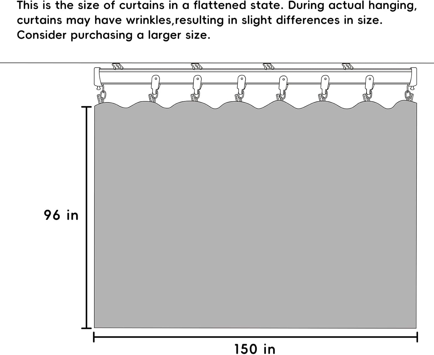 Thumbnail 6 de Room Divider Curtains Flexible Ceiling Tracks Set (Ceiling Mount) Blackout Curtain Panels W150 x H96