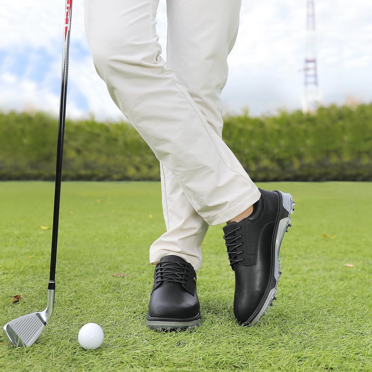 Thumbnail 2 de KESCOO Mens Golf Shoes Water Resistant Spiked