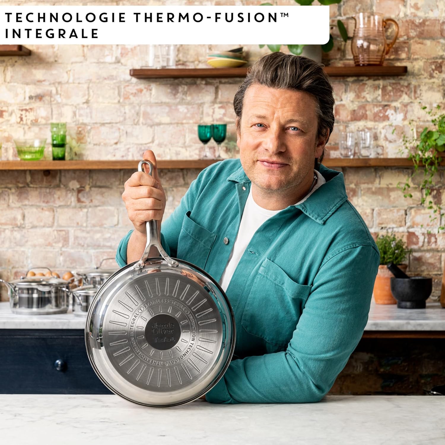 Detalle 2 de Tefal Jamie Oliver Cook Smart, poêle en inox 28 cm pour induction