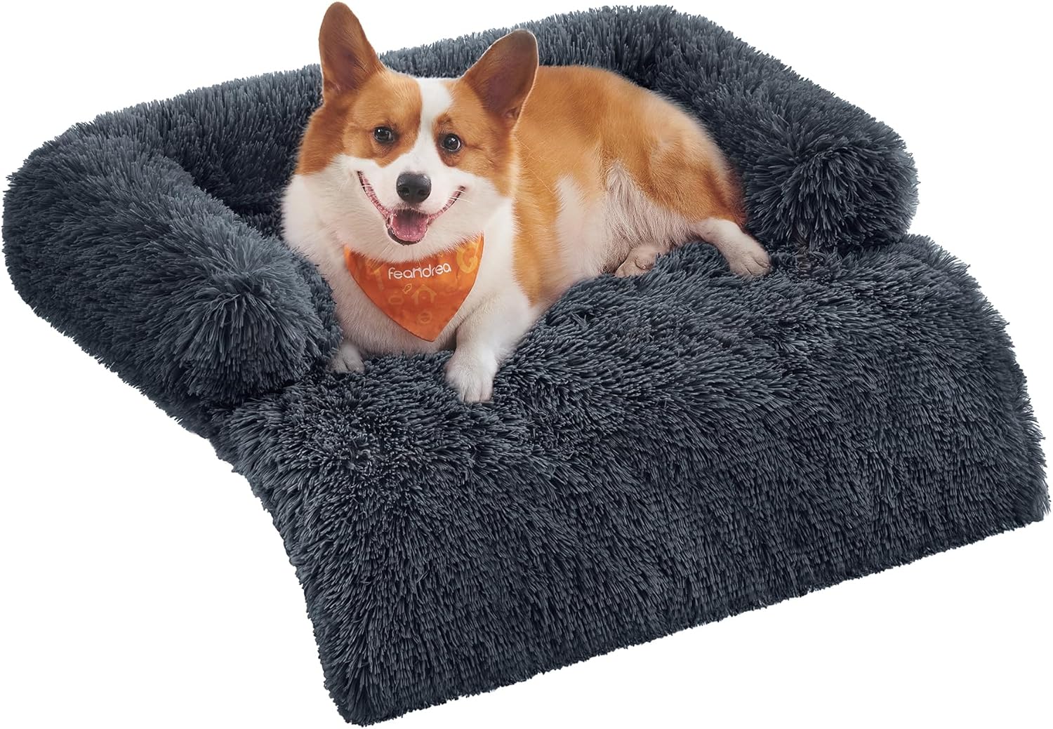 Thumbnail 6 de Feandrea FluffyHug : panier et couverture de protection en tissu peluche pour canapé (taille L, gris ombré)