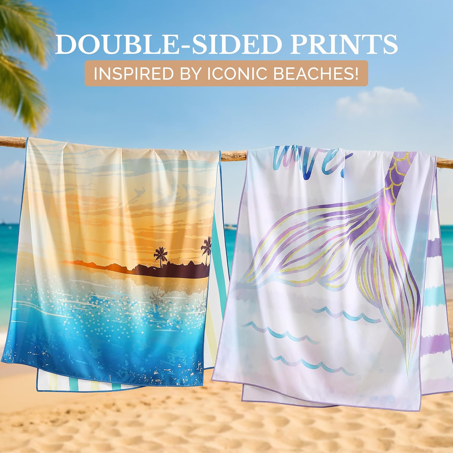 Thumbnail 5 de Casa Platino Extra Large Microfiber Beach Towels (2-Pack, 71x32in) – Quick-Dry, Sand-Free & Oversized