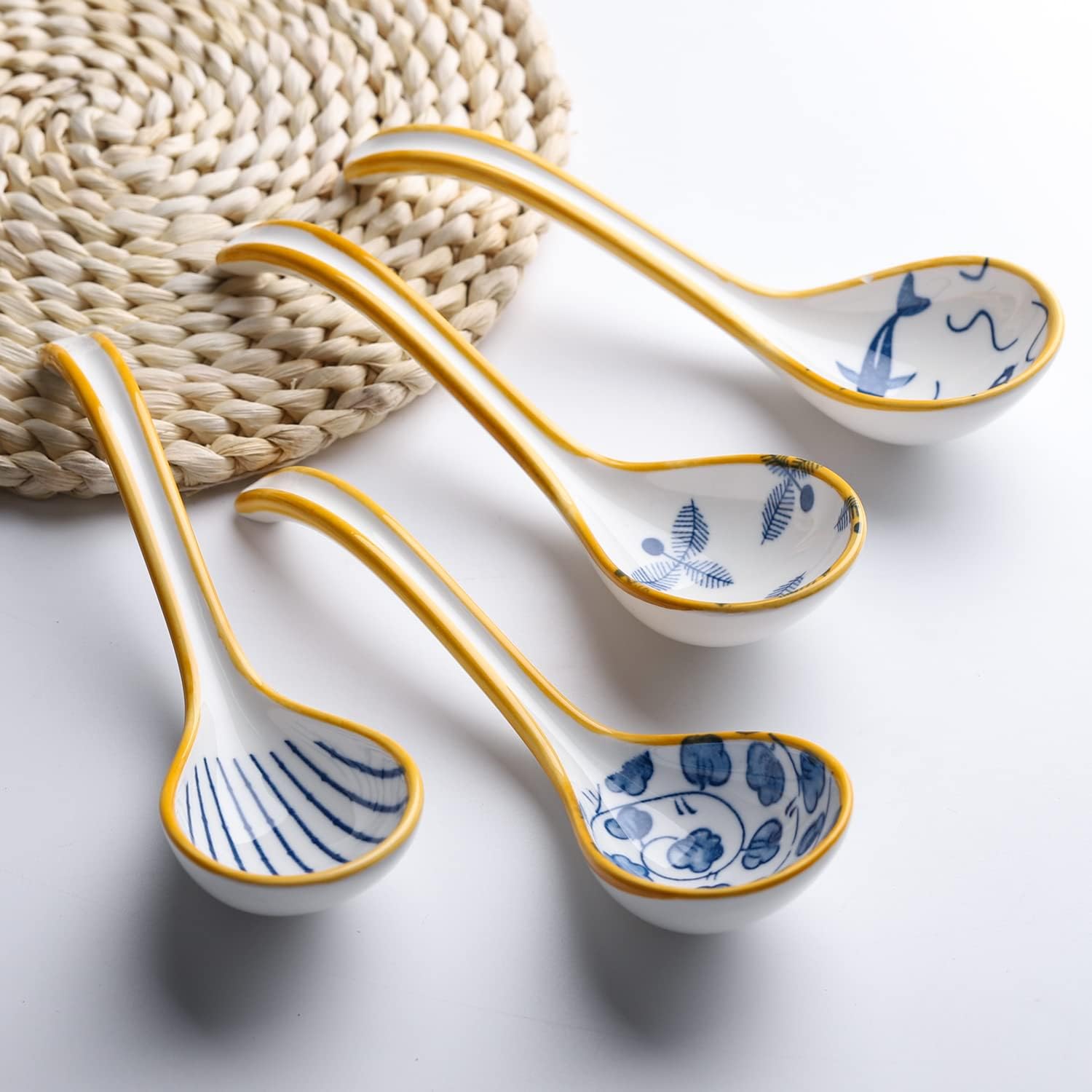 Thumbnail 4 de Ceramic Soup Spoon Set of 4 Porcelain
