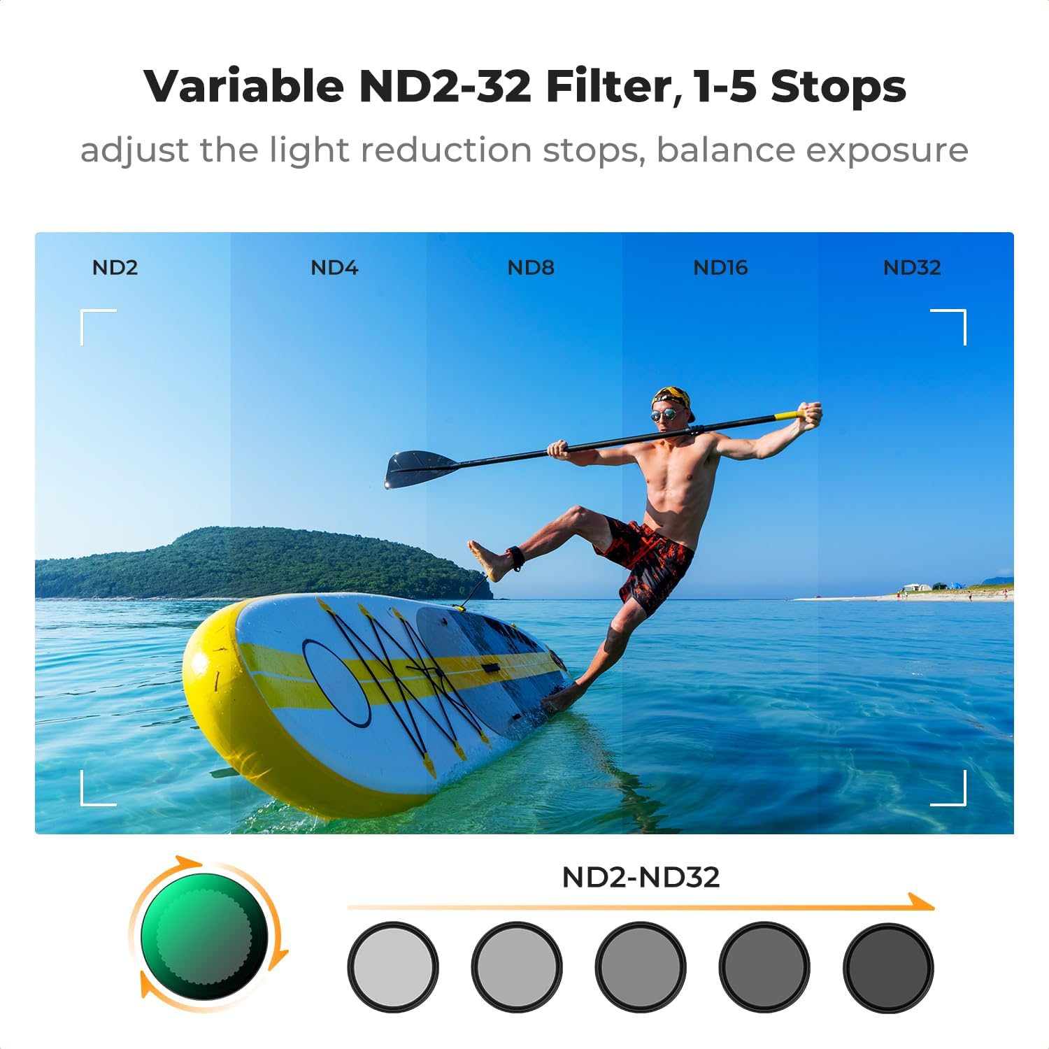 Thumbnail 2 de K&F Concept Variable ND2-32 Filter for DJI Osmo Action 3/4/5 Pro