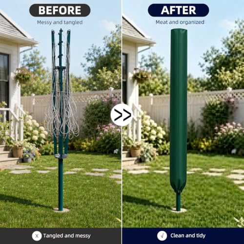 Detalle de Lumora Rotary Washing Line Cover 420D Heavy Duty Waterproof (168x16x16cm) in Green