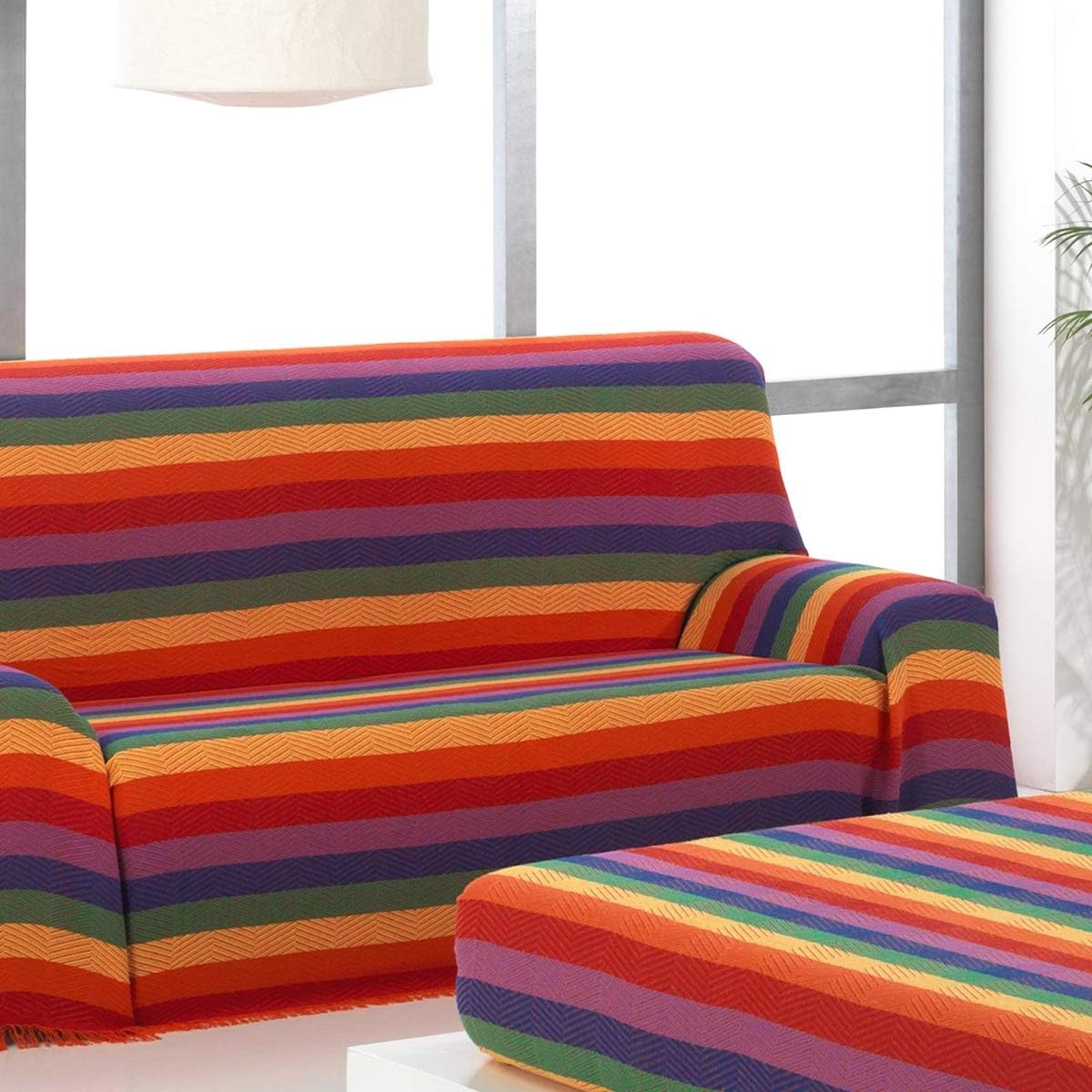 Detalle de Mercury Textil Colcha Multiusos 230x260 Naranja
