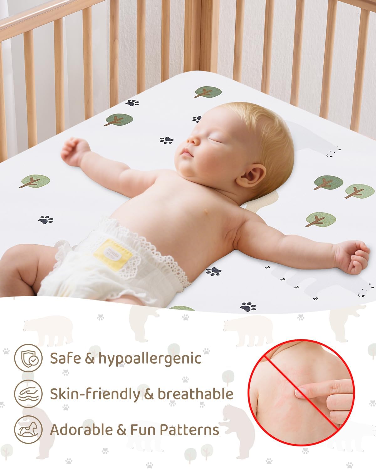 Detalle 2 de lasoftan JDBMAT Pack and Play Mattress, 38" x 26", Waterproof Washable Cover
