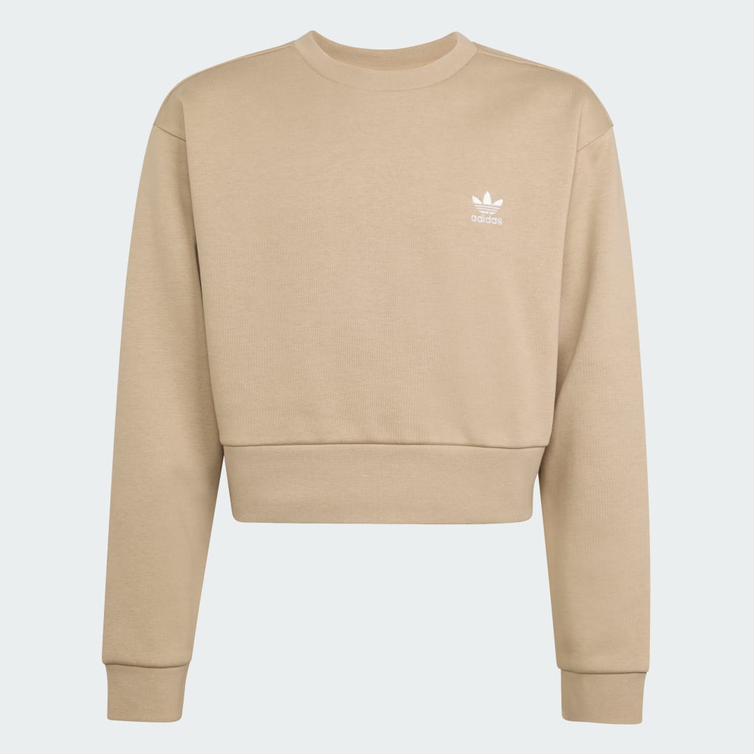Detalle 2 de Sudadera de cuello redondo Boxy Adidas – beige