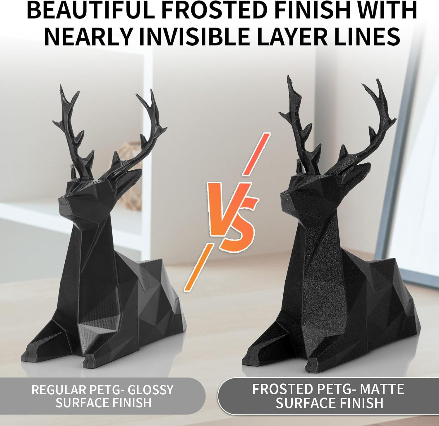 Detalle de TINMORRY glasfaserverstärktes PETG Filament 1,75 mm (PETG-GF), frostschwarz, 1-kg-Spule