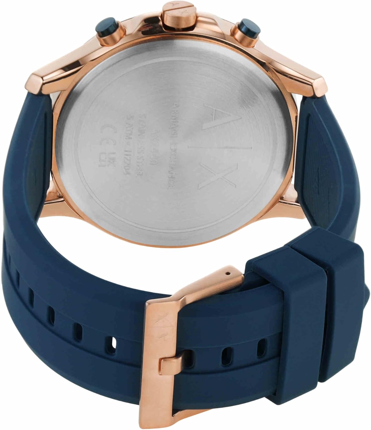 Detalle 2 de Armani Exchange orologio da uomo con cronografo al quarzo, cassa da 46 mm e cinturino in silicone