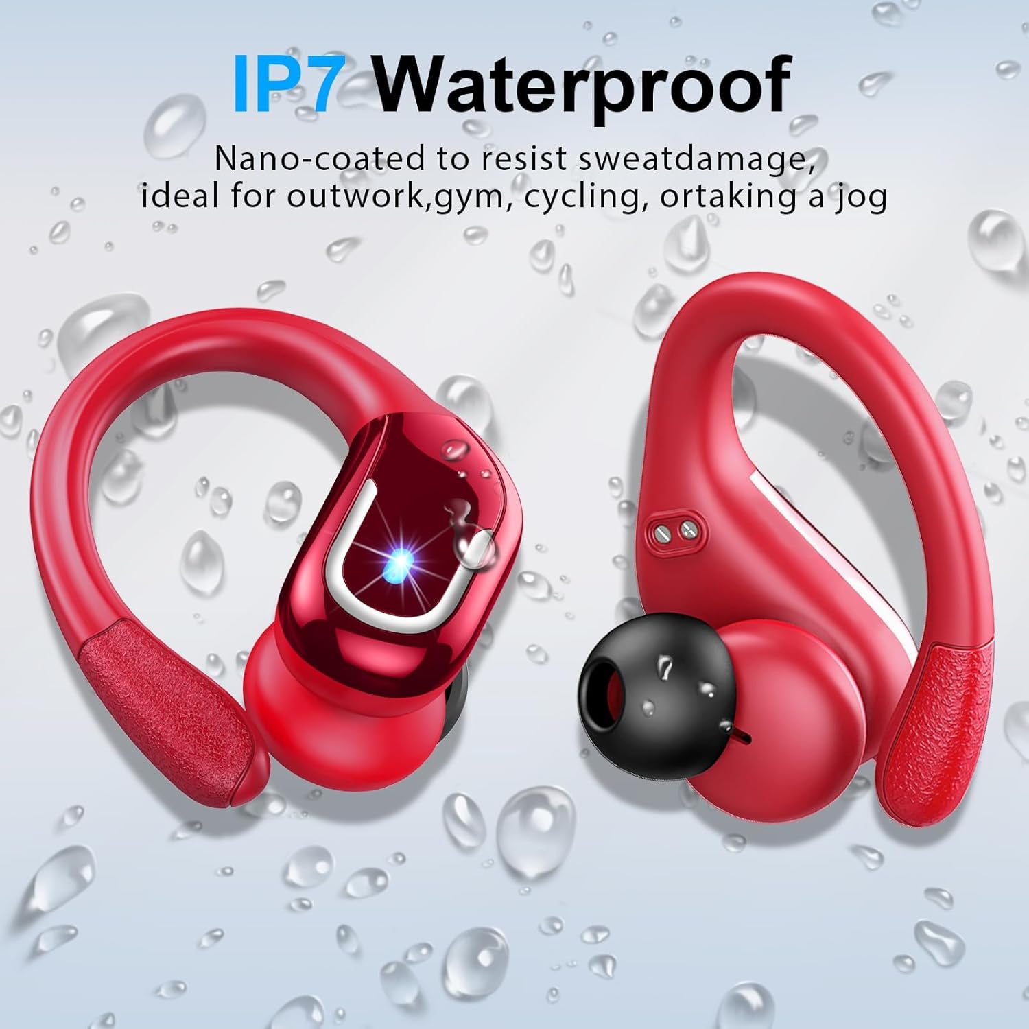 Thumbnail 4 de Ltinist BX27 Wireless Earbuds (Bluetooth 5.3) with ENC Mic, IP7 Waterproof, Earhooks, up to 75H Battery