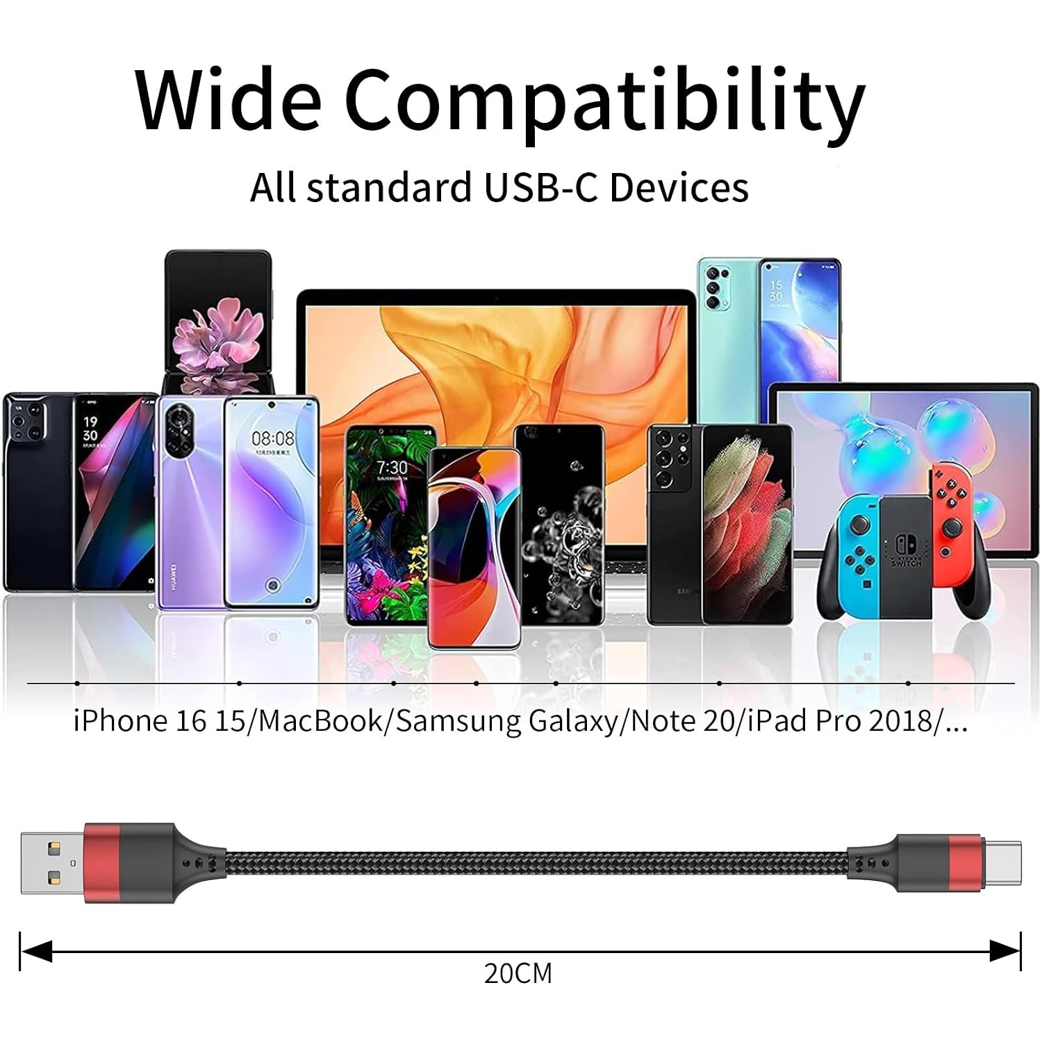 Thumbnail 4 de Short USB C Cable 20cm 2Pack — USB C cable