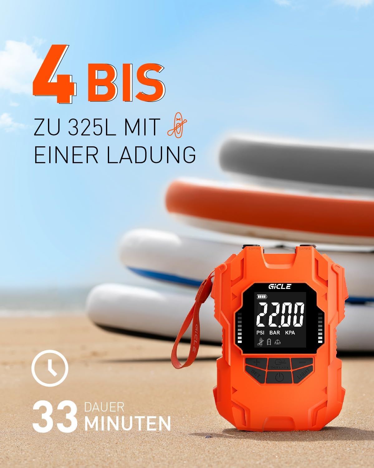Thumbnail 1 de GICLE SUP Pumpe Akku 22 PSI elektrisch