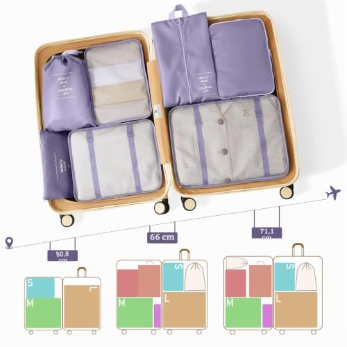 Thumbnail 6 de TXBOBECO Koffer Organizer Set, 10-teiliges Packwürfel-Set für Reisekoffer – Dunkelviolett